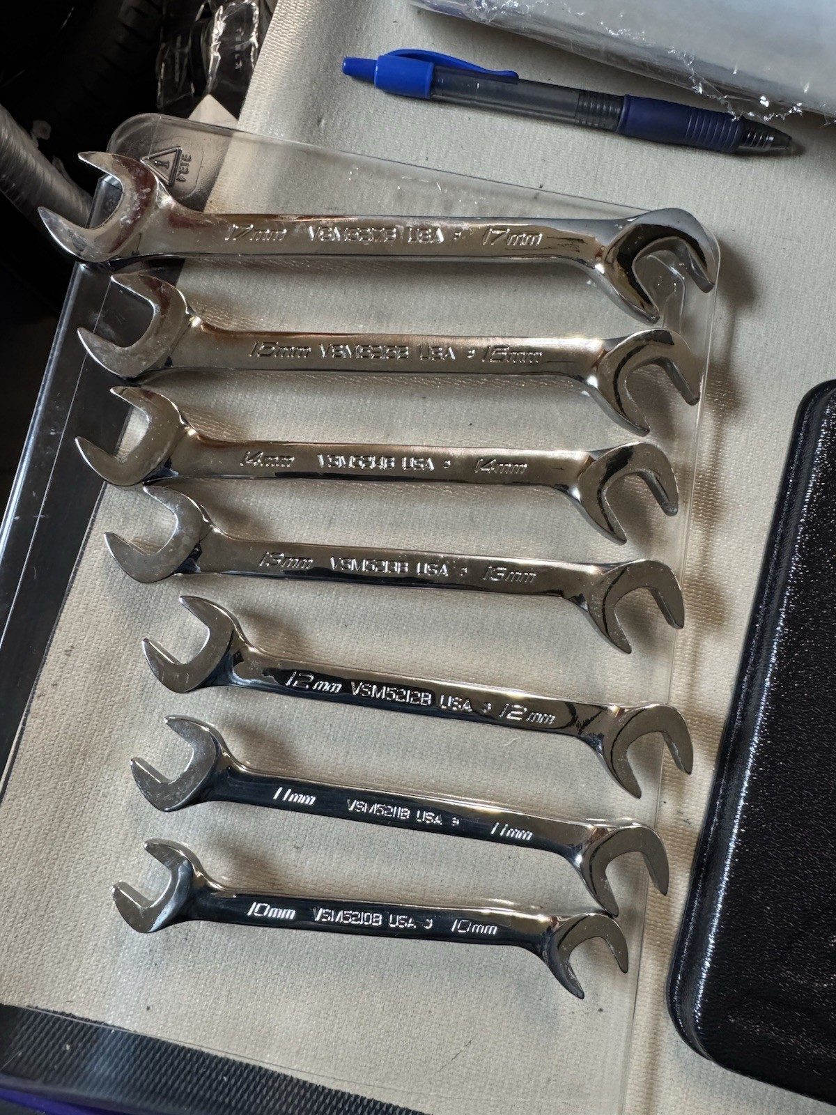 Snap-on VSM 10-15 & 17mm 7-Piece Four-Way Angle Open End Wrench Set