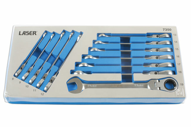 Laser 7350 Flexi Head Ratchet Ring Spanner Set