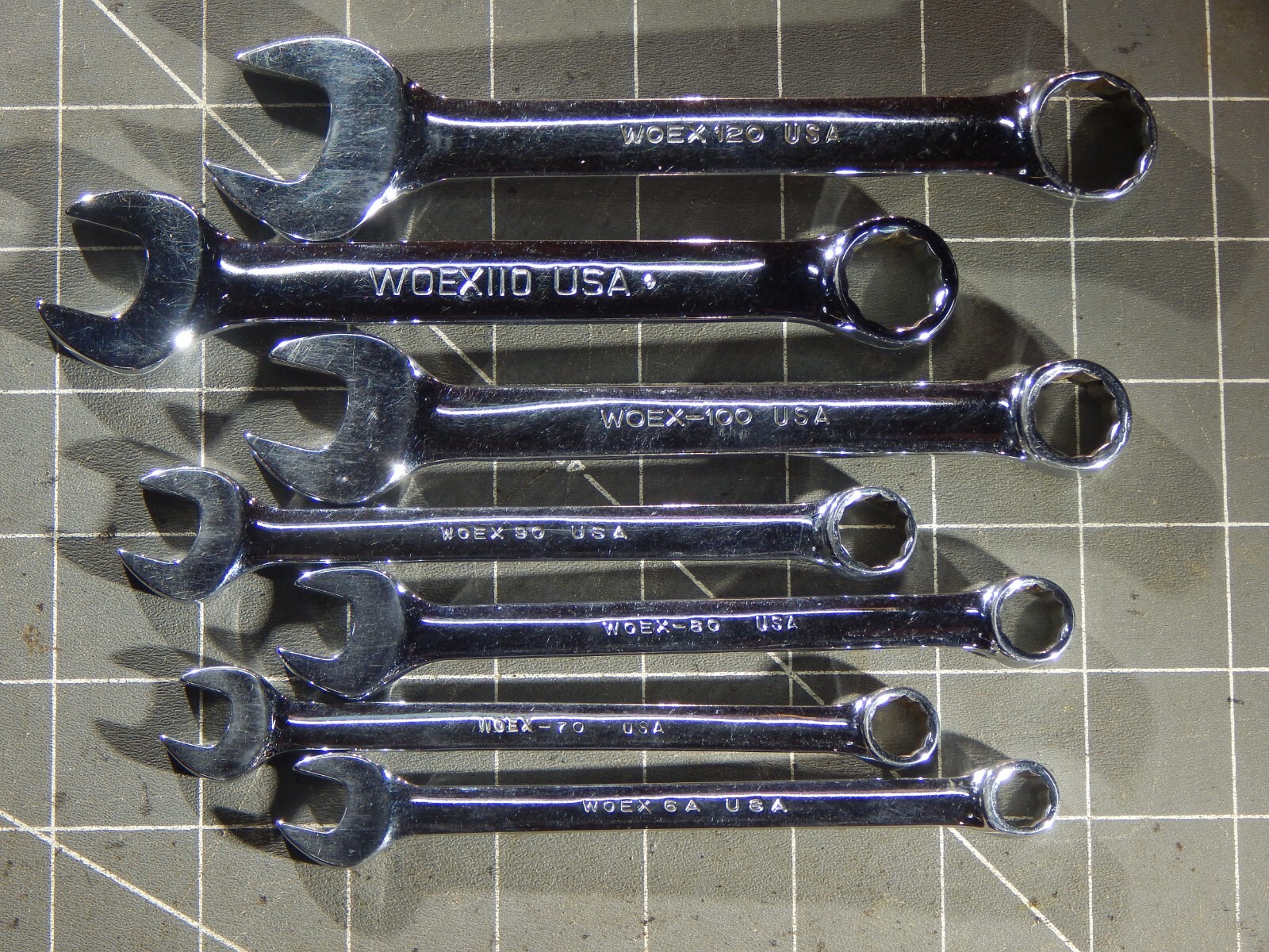 EUC Snap On 7 Piece British Standard Short Wrench Set 3/16BS 7/16BS WOEX BA BS