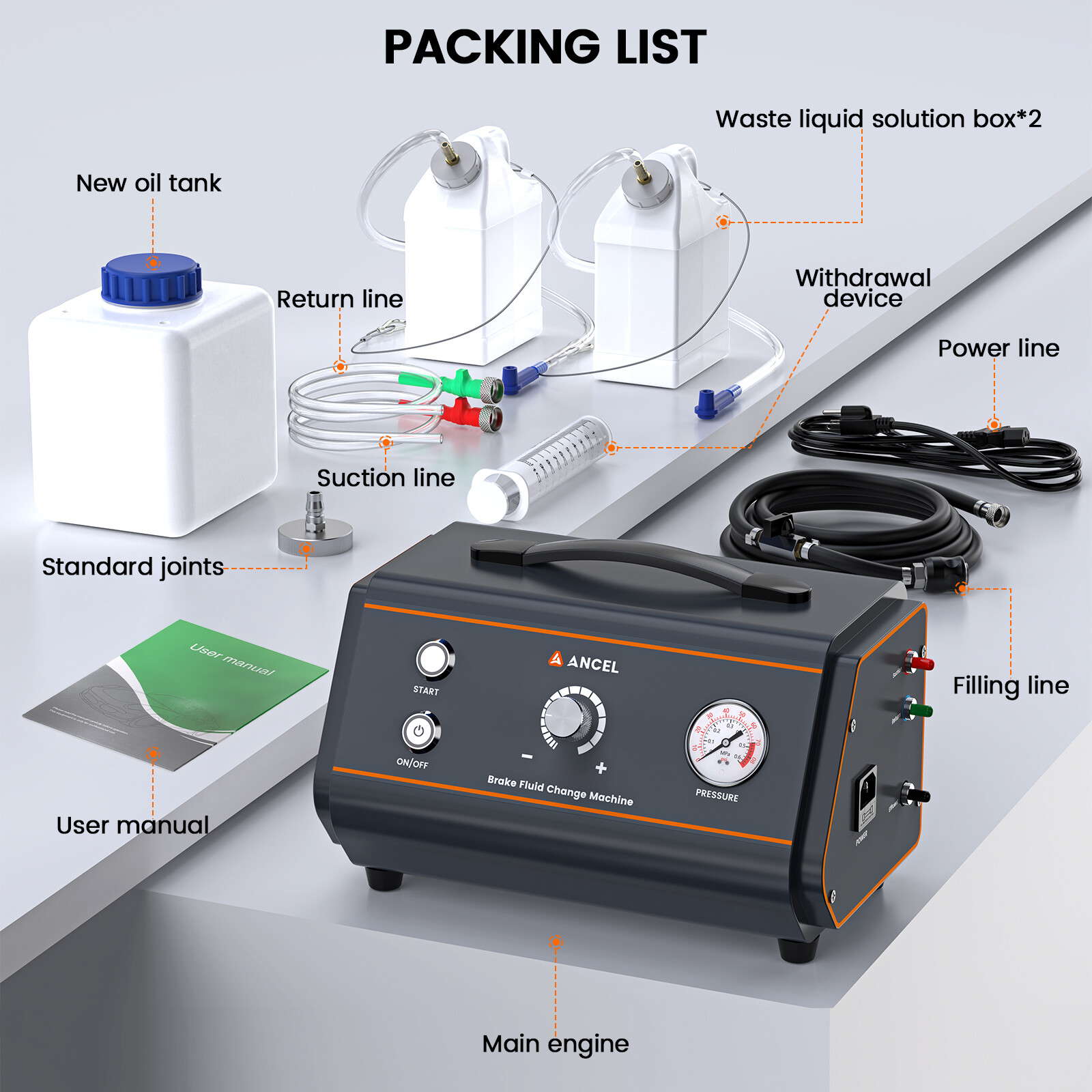 Automotive Brake Bleeder Vacuum Pump Kit Automotive Brake Fluid Change Machine