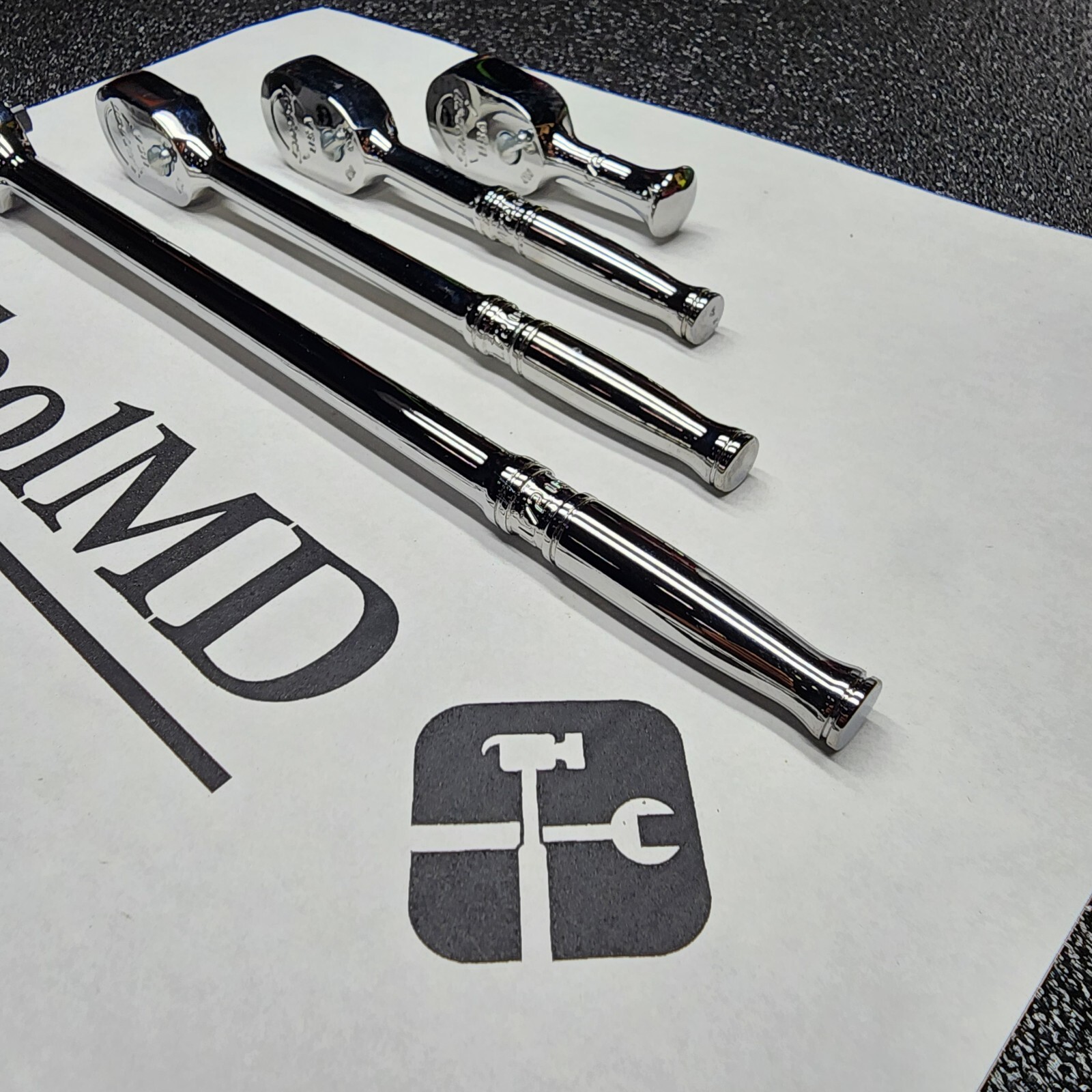 Snap-on Tools USA NEW 4pc 1/4″ Drive Fine Tooth Chrome Handle Ratchet Lot Set