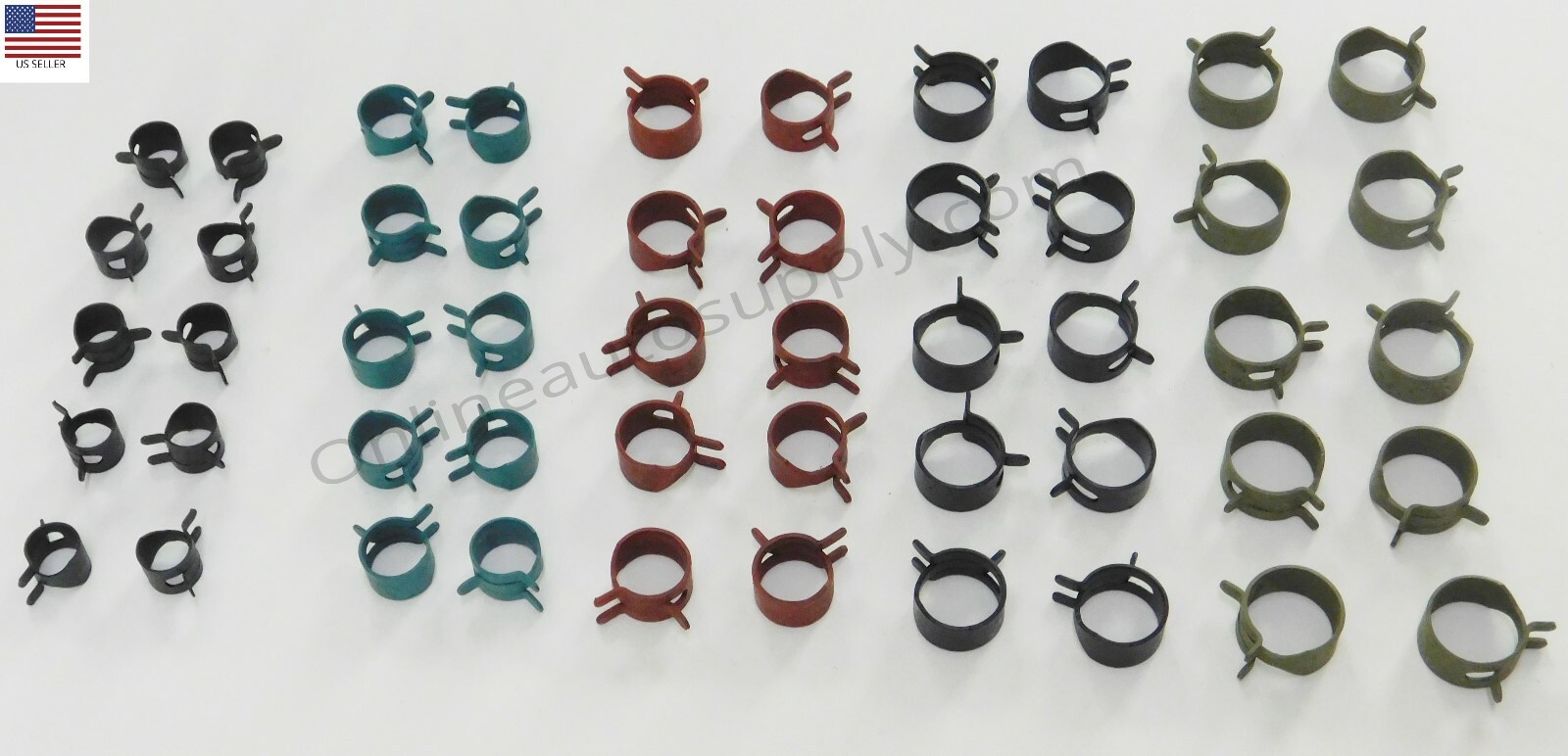 50 pcs 5 sizes Chevy Cars & Trucks Fuel Vacuum Transmission Hose Spring Clamps