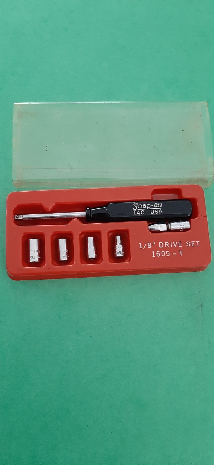 Snap-on 1/8″ Drive Black Hard Handle Spinner Driver Socket Set 1605-T T40 T-40