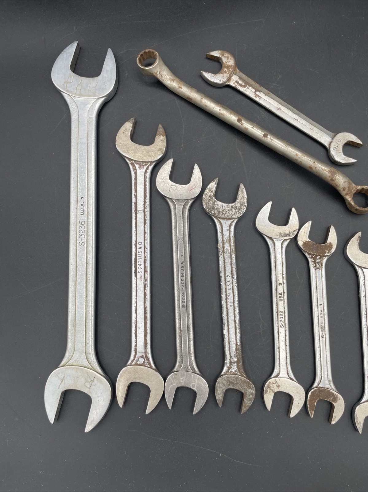 Vintage 9-Piece Blue-Point Supreme Wrench Lot Various Sizes Made in USA