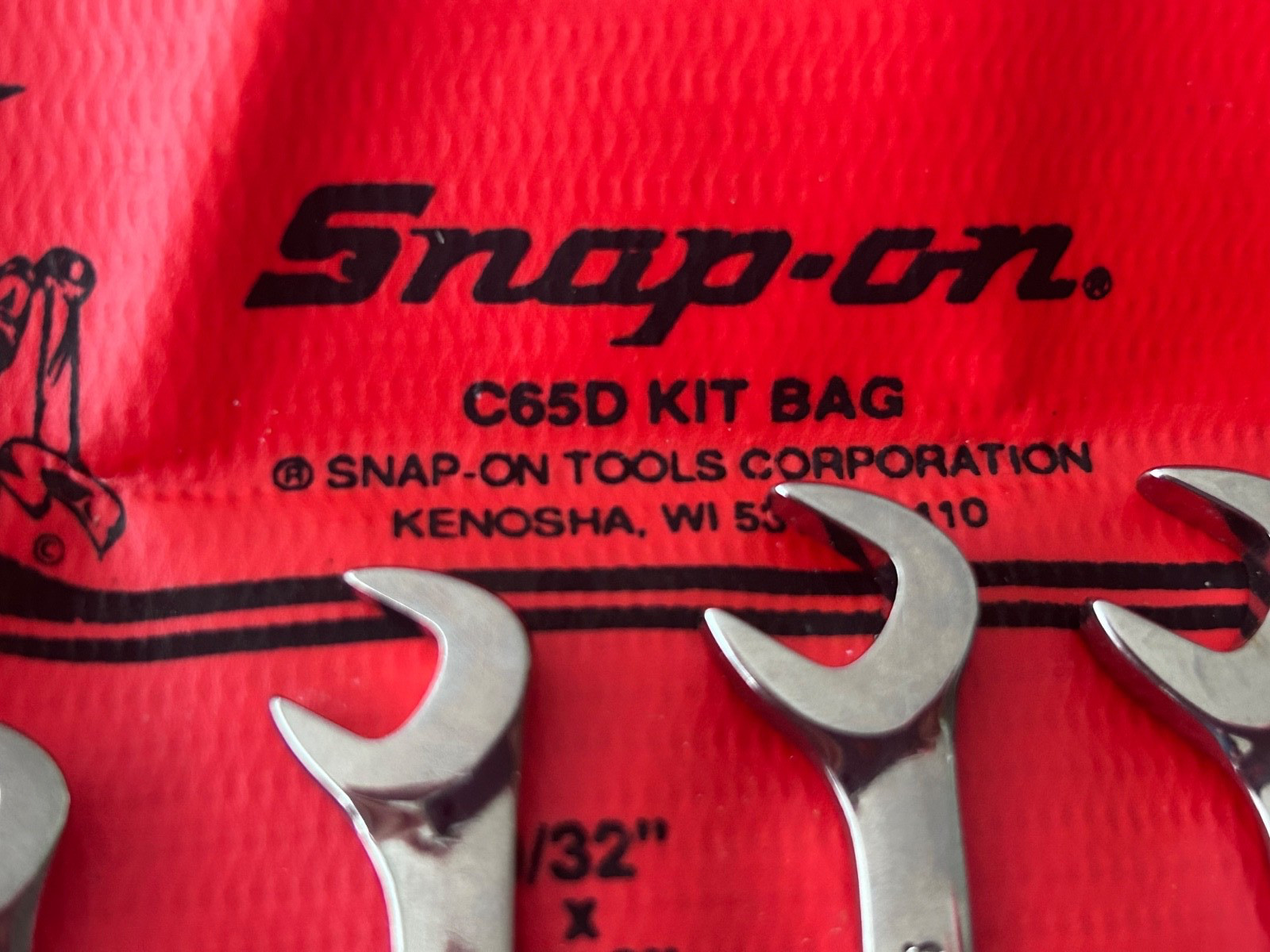 Snap On Tools C-65D 6 Pc Offset Open End Ignition Wrench Set With Roll Bag