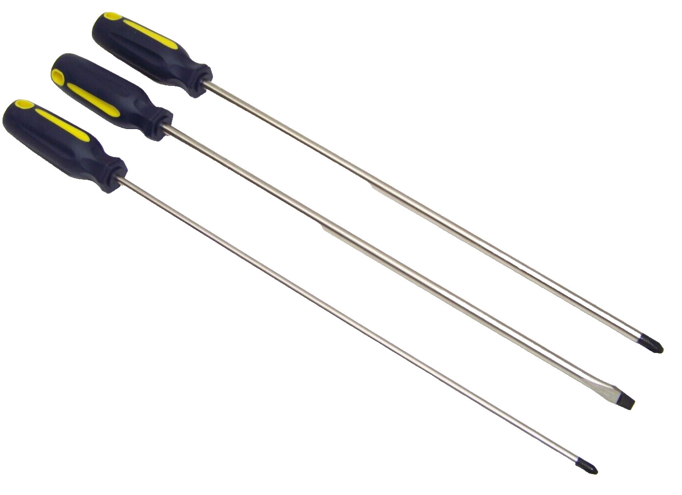 3pc 16″ long Screwdriver Heat Treated CR-V Steel PH2 x16″ PH3 x16″ Flat 5/16×16″
