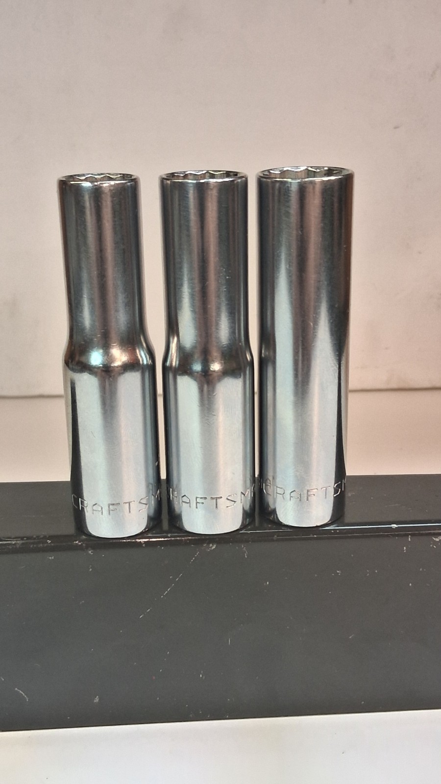 VINTAGE CRAFTSMAN =V= 12 PIECE 1/2″ DRIVE 12 POINT SAE DEEP SOCKET SET VERY NICE