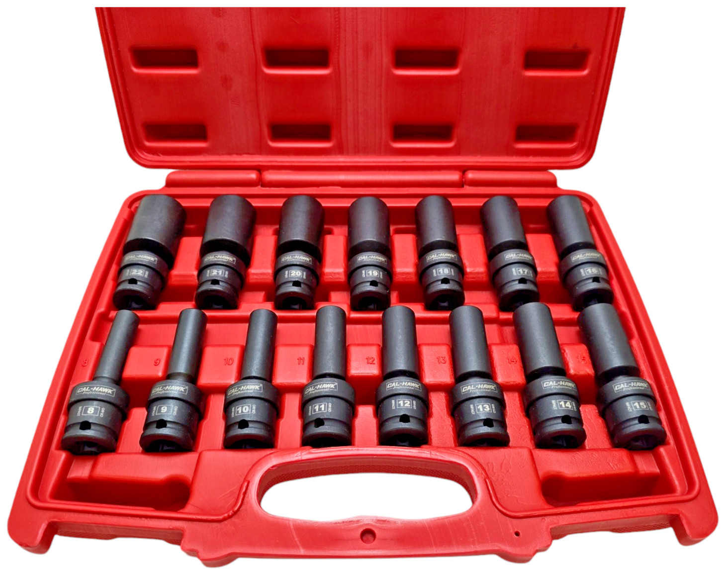 15PC 3/8″DR.Universal Swivel Deep Impact Socket Set(METRIC)PRO Radius 8-22mm Set