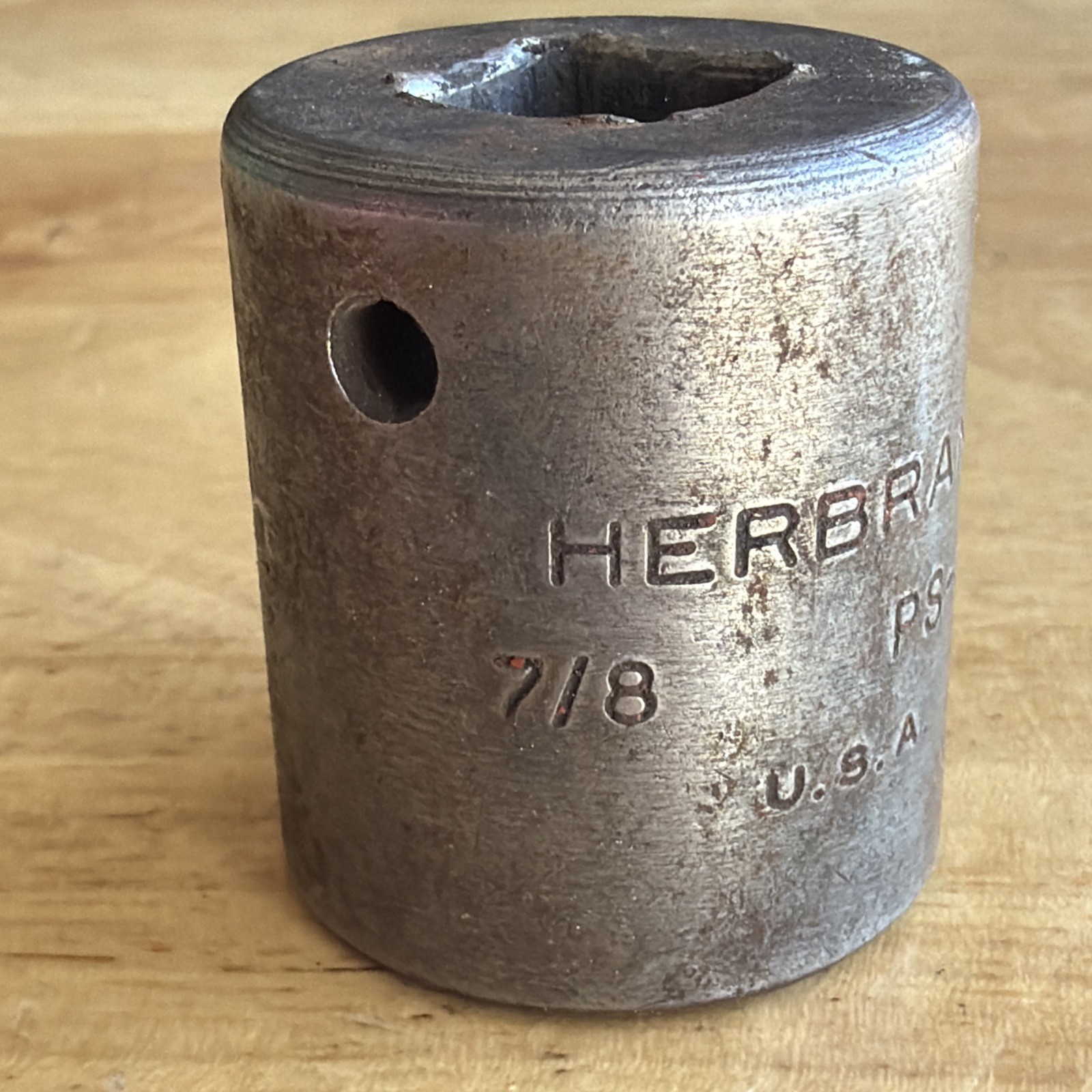 Herbrand Tools 7/8″ Shallow Impact Socket 1/2″ Drive 6 Point PS-628 Vtg USA