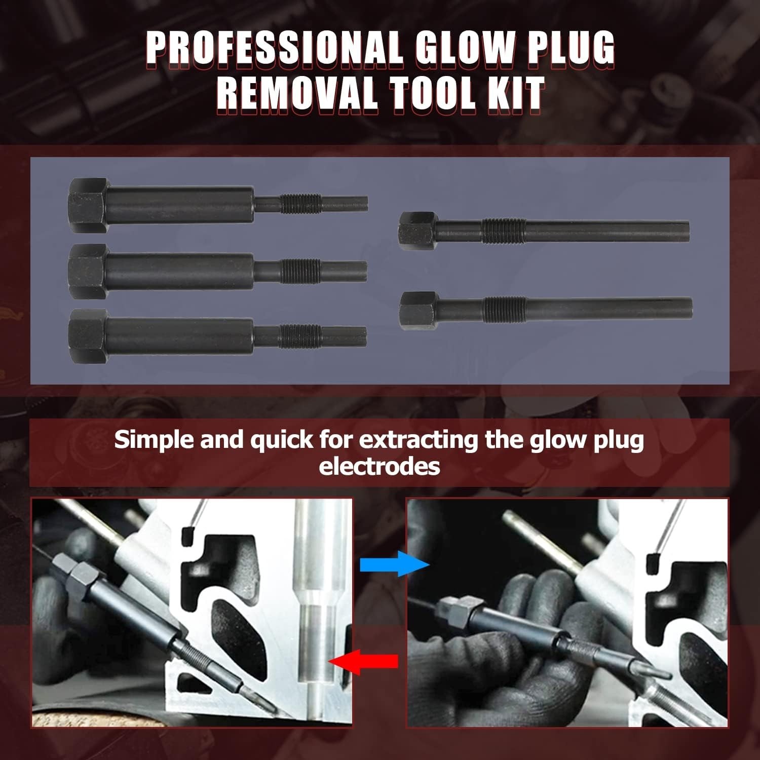 Glow Plug Removal Tool Kit – 22PCS Automotive Replacement Fuel Glow Plug Kits…