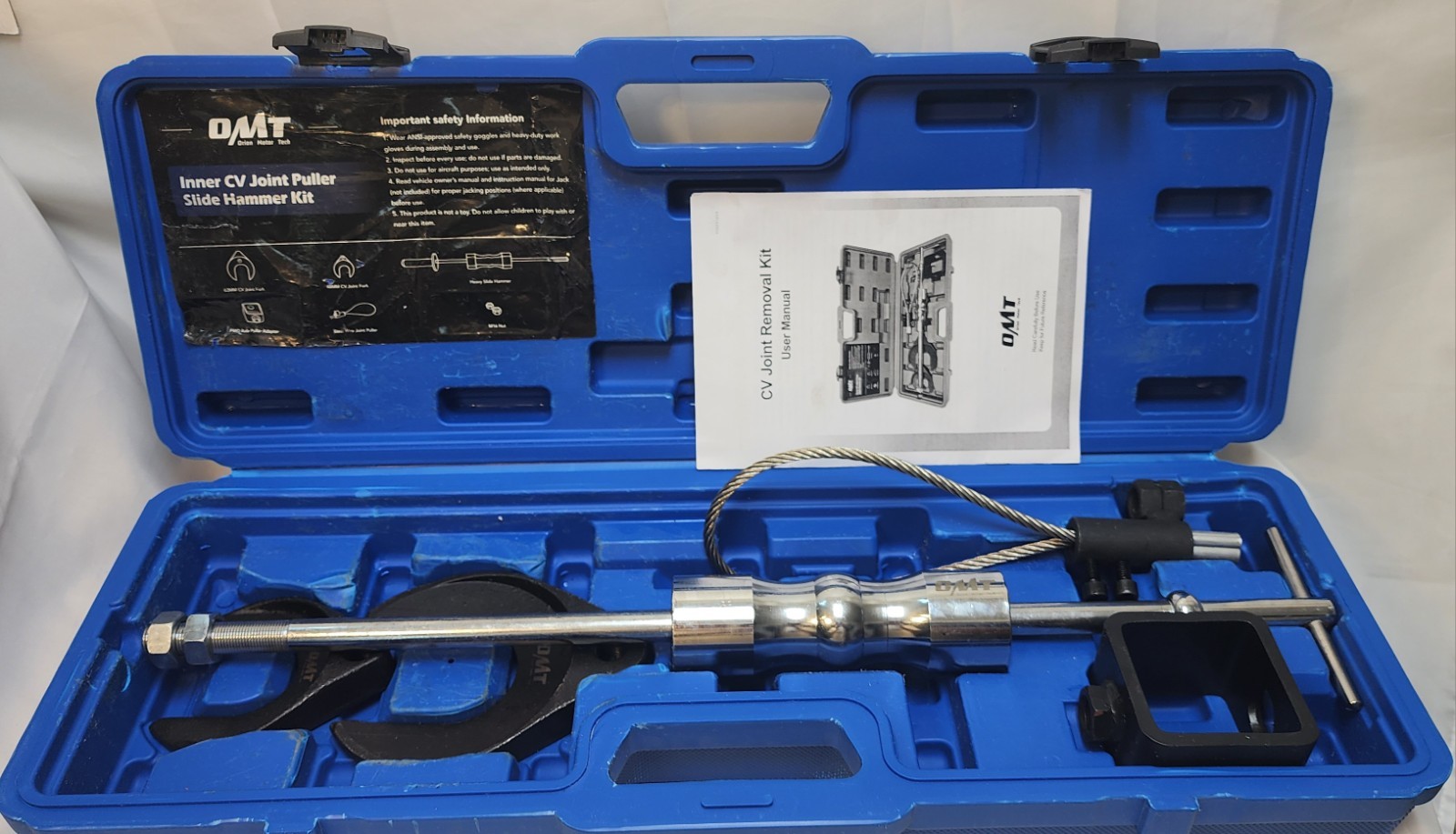 OMT Inner CV Joint Puller Slide Hammer Wheel Drive Axle Half Shaft Removal Kit