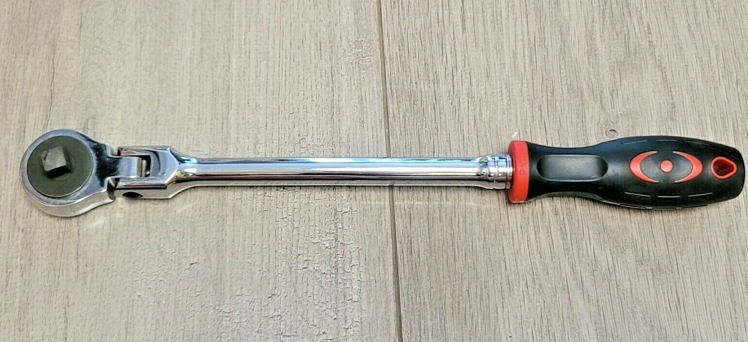 Genius Tools 3/8″ dr Long Handle Flex Head Ratchet w/Comfort Grip #383338S