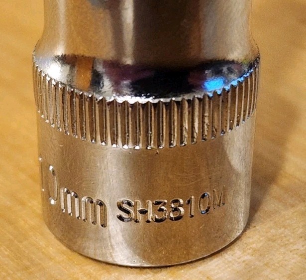 NAPA CARLYLE SH3810M 10MM HEX BIT/ALLEN CHROME S2 BIT SOCKET 3/8″ DRIVE TAIWAN