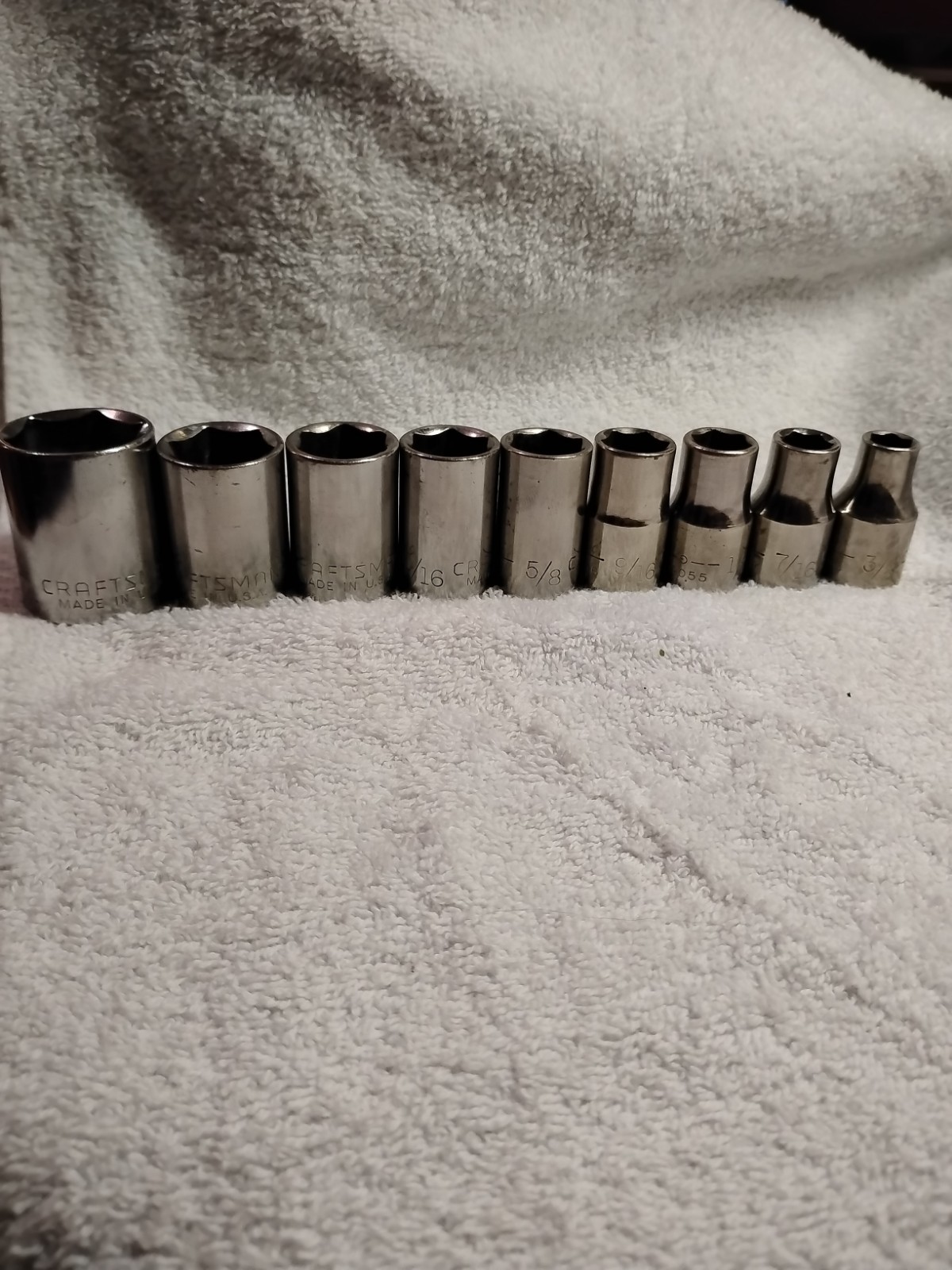 Vintage Craftsman 1/2″ Drive 6 Point Lot 9 Sockets
