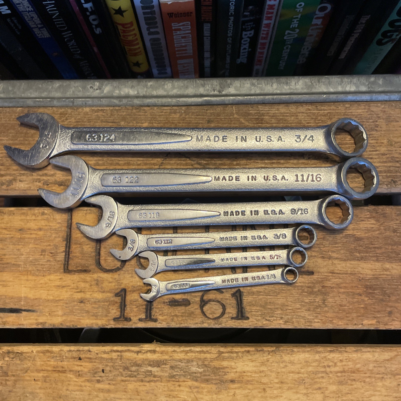 Vintage Easco 6 Piece SAE Wrench Set Combination 3/4” To 1/4″ Made IN USA LOT