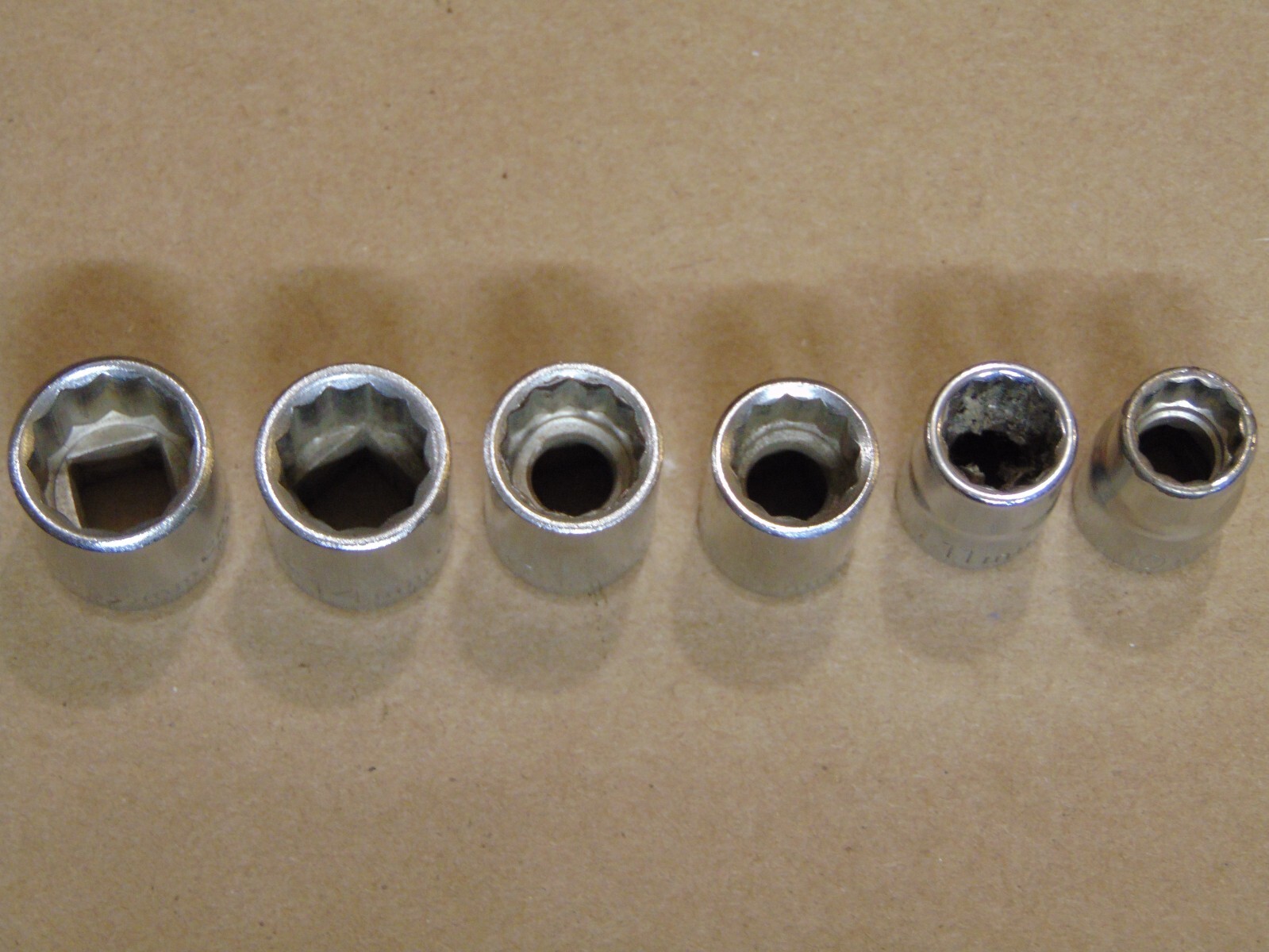 6 pc Craftsman 3/8″ drive 12 point Metric Chrome Socket set 10,11,12,13,14,15mm