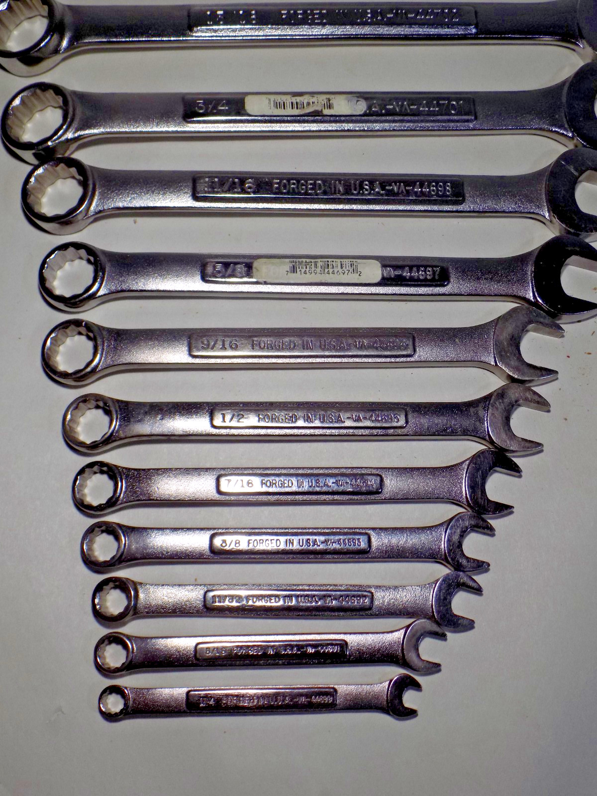 XLNT 27 Pc. USA Craftsman -VA- 7-19MM/1/4″-1″ Combo Wrench Set-CLEAN
