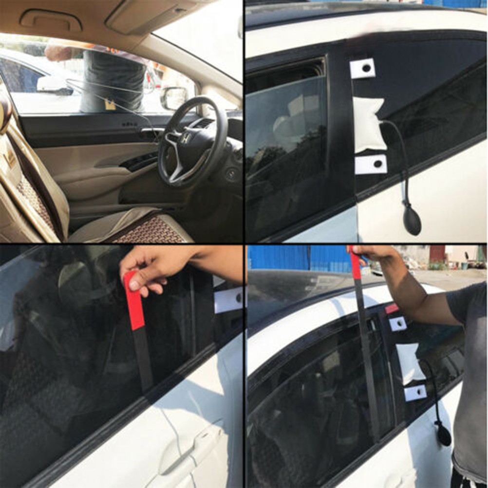 9pcs Car Door Unlock Lock Out Key Lost Opening Tool Kit + Air Pump Universal US