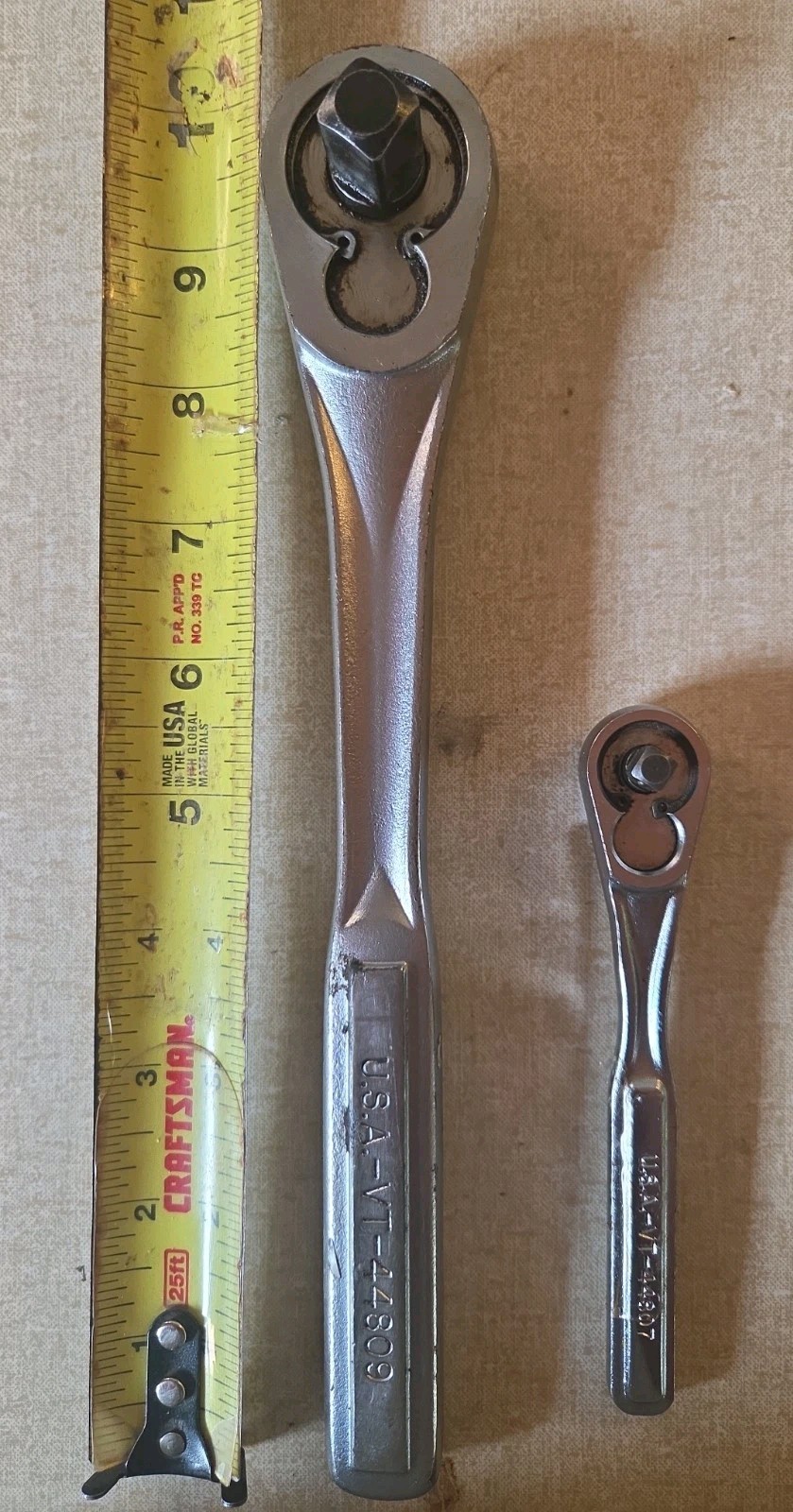CRAFTSMAN *USA* 1/4″, & 1/2″ DRIVE 2-PIECE RATCHET SET AT 44807, VT 44809