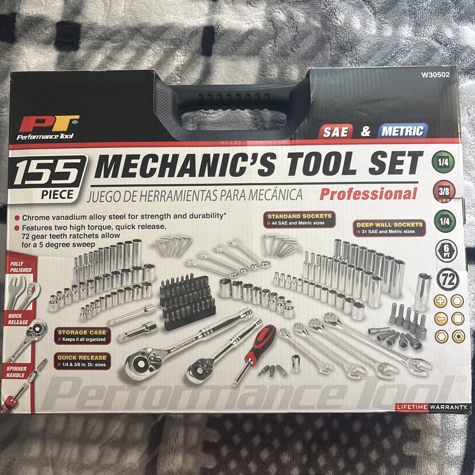 Performance Tool W30502 155-Piece SAE & Metric Mechanic’s Tool Set
