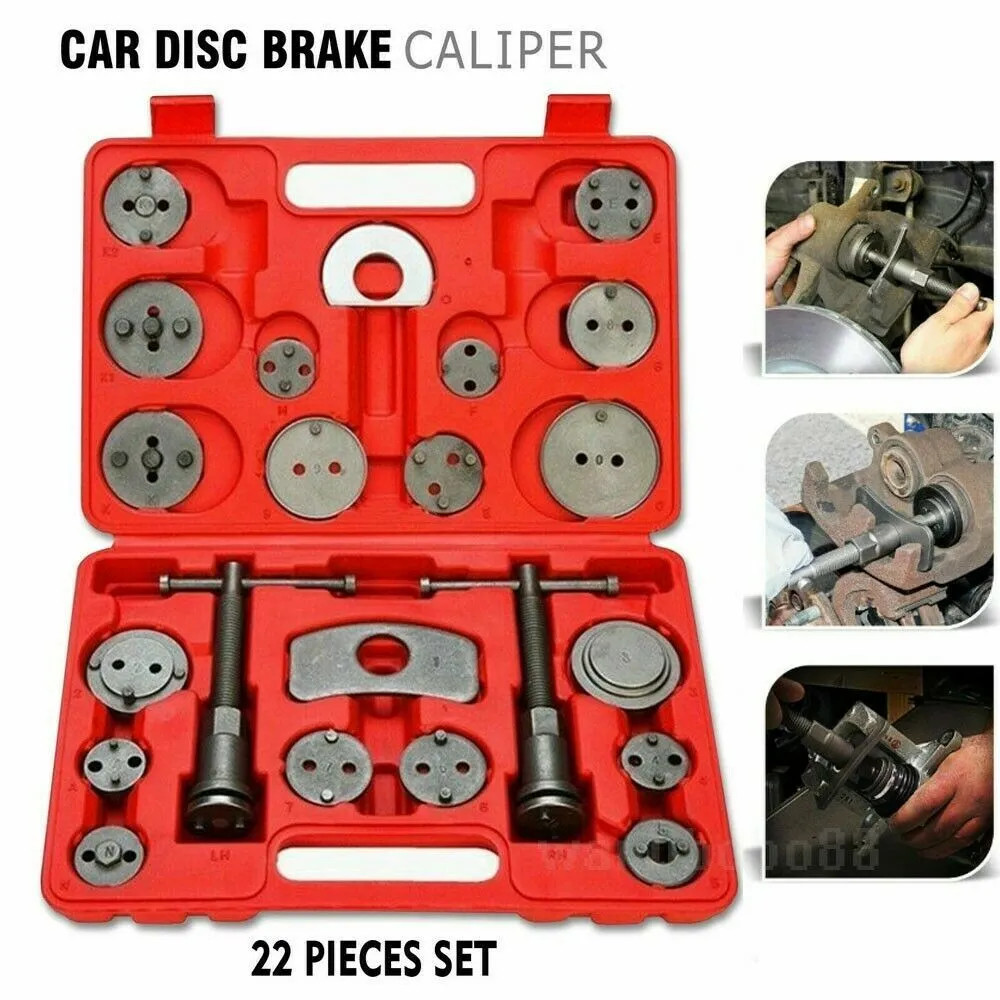 22 Pieces Heavy Duty Disc Brake Caliper Tool Set & Wind Back Kit For Brake Pad