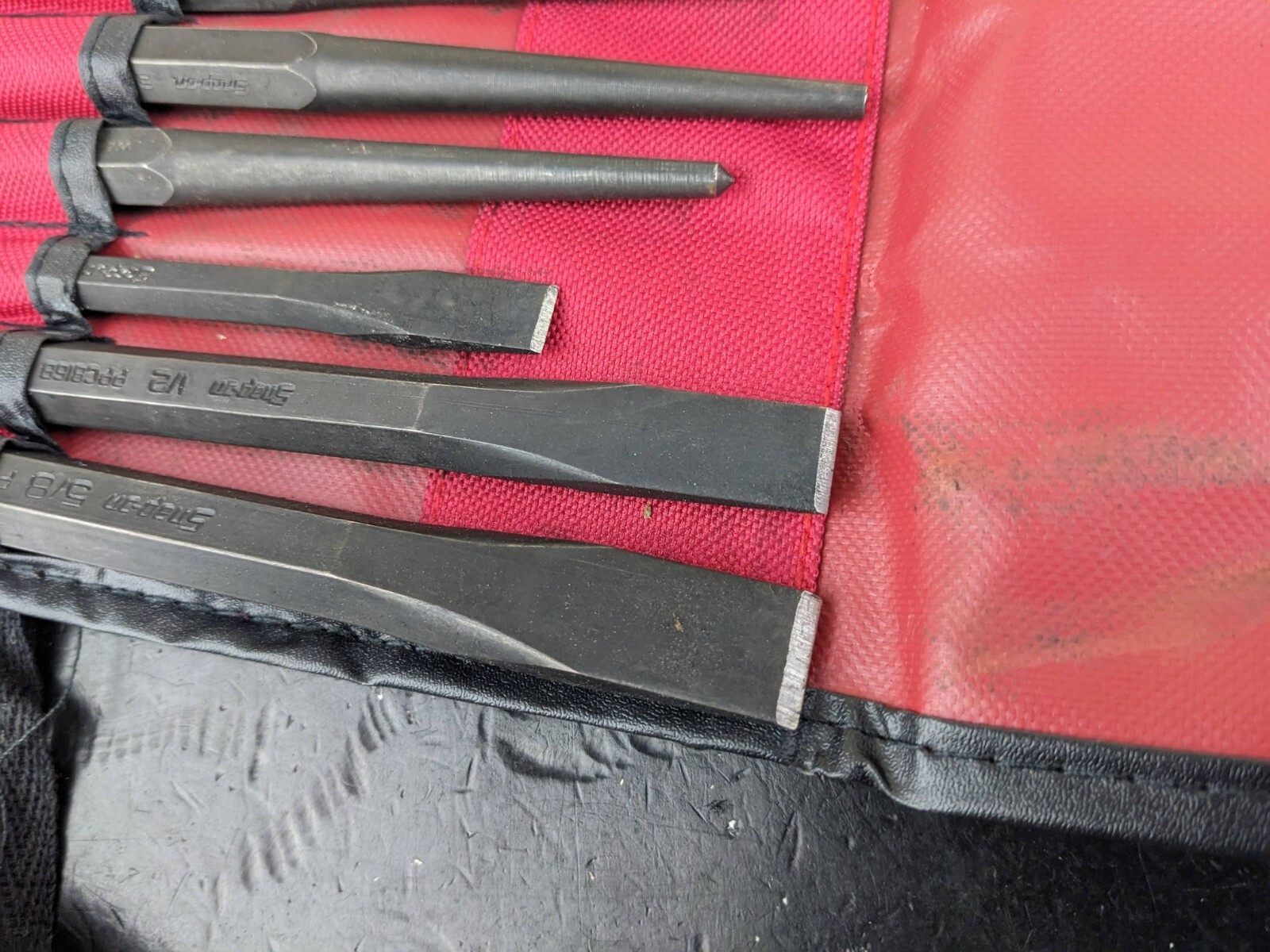 #bg615 Snap-on Tools PPC710BK USA NEW 11 Piece Punch and Chisel Set w/ Kit Bag