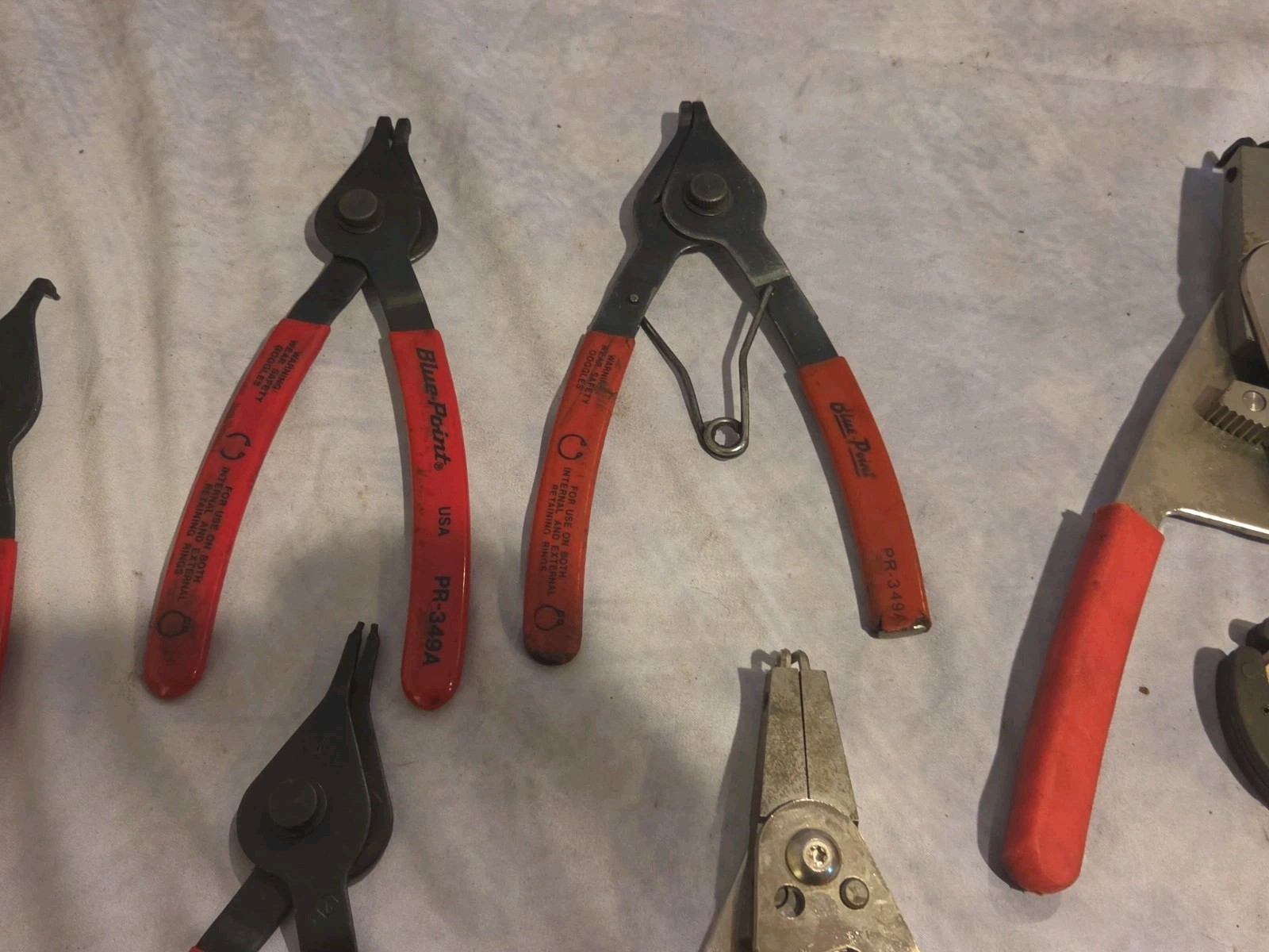 Blue Point pliers lot Of 7 PR-34A PR-349A (X3) PRC 36 PRC65 PWC50