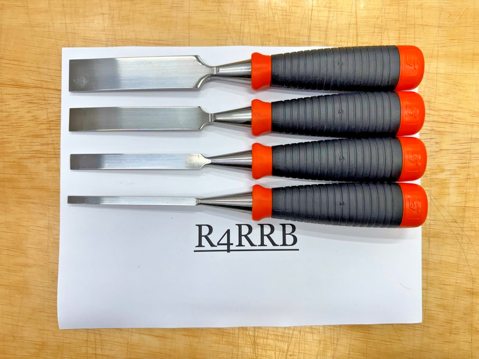 Snap-on Tools NEW ORANGE 4pc Soft Grip Chisel Set CHSL400O No Reserve Auction