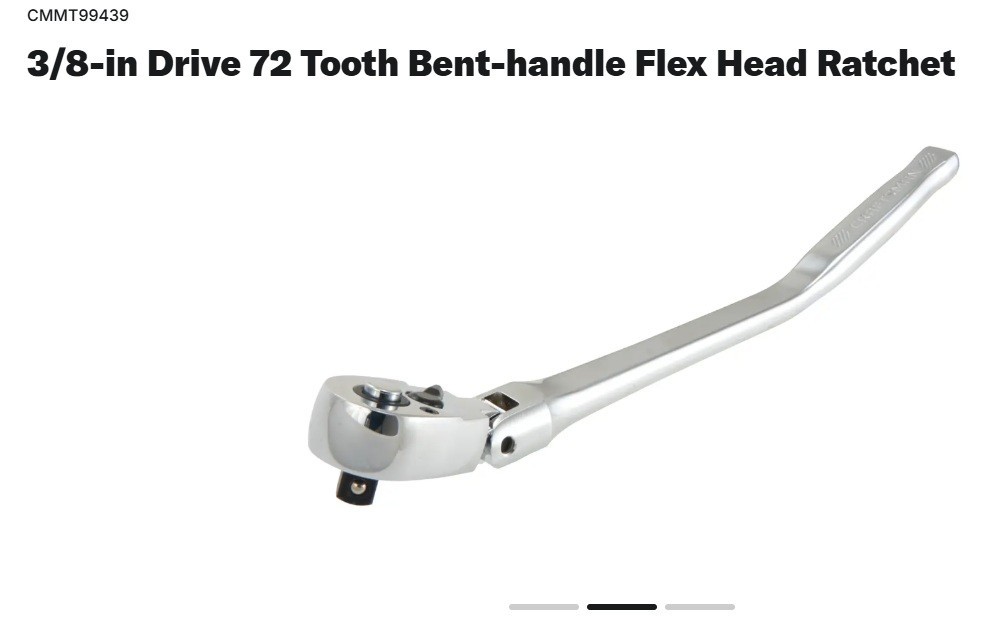 New! CRAFTSMAN CMMT99439 12″ Ratchet 172-Tooth 3/8″ Drive Bent Flex Head