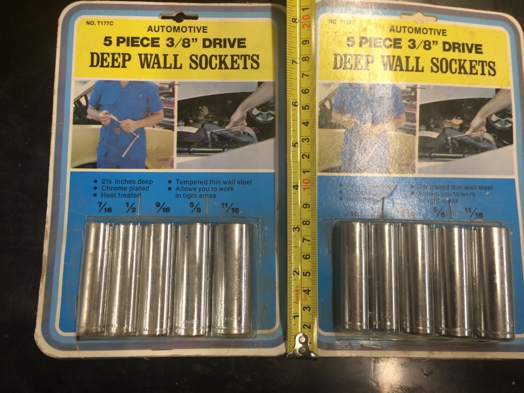 5 Piece 3/8 Drive Deep Wall Sockets LOT OF 2