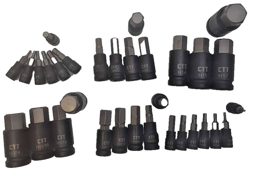 32PC Hex Allen Master Socket Impact Bit Set S2 Steel | SAE & Metric S2 Steel