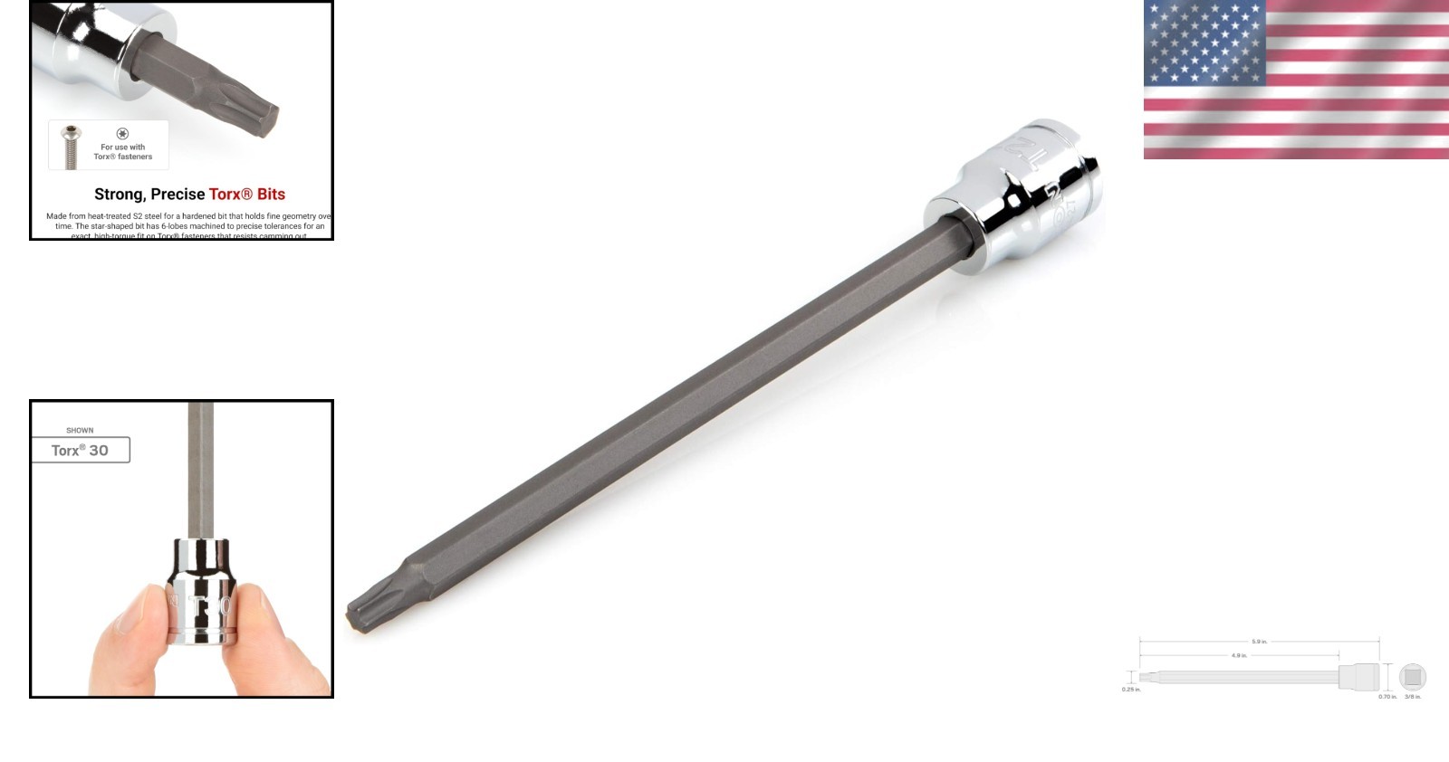High-Torque T27 Torx Bit Socket – 3/8 Inch Drive, Sturdy S2 Steel Construction