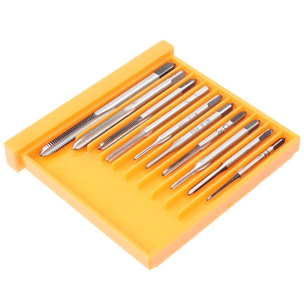10x ForM1-M3.5 Shank Plated HSS Hand Screw Thread Metric Plug Tap Drill Bits Set