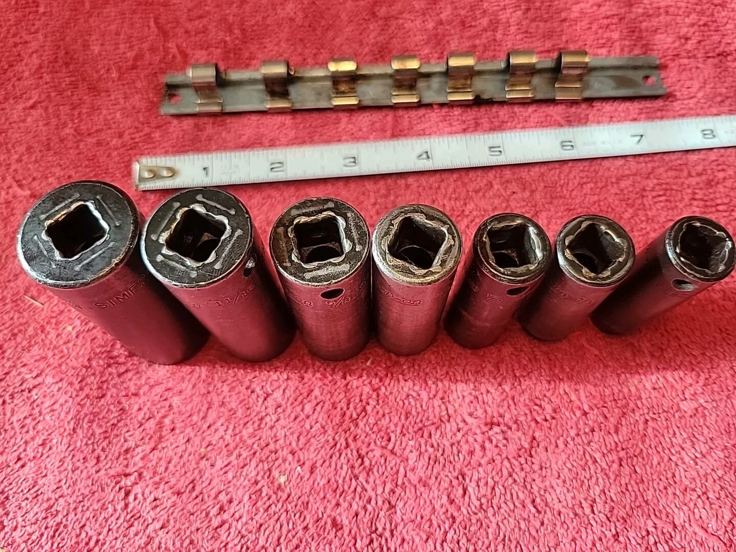 SNAP-ON TOOLS SAE 3/8″ DRIVE DEEP IMPACT SOCKET SET 6 PT 7 PC VTG USA 🇺🇸