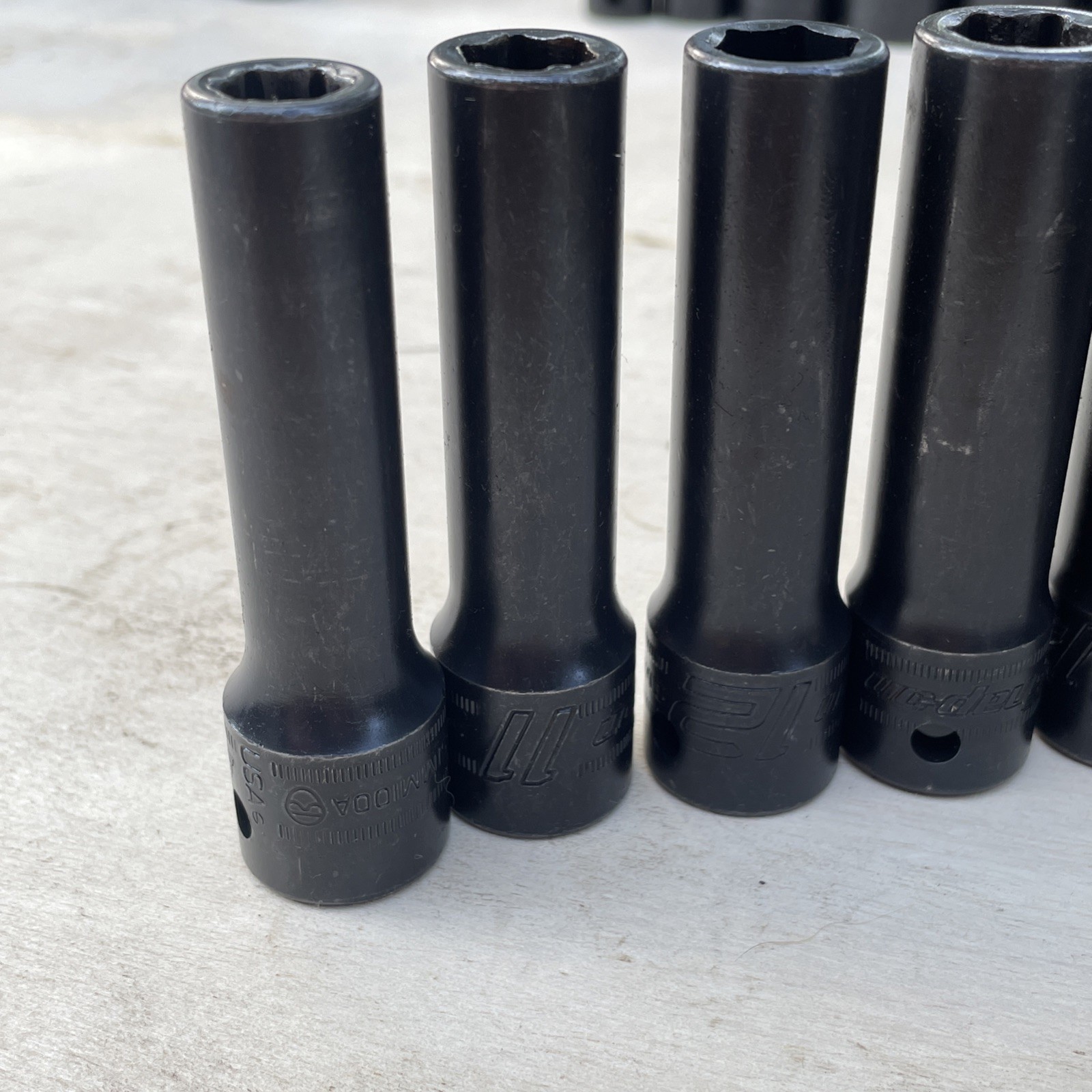 Snap-On 1/2″ Dr 6 Point Metric 10mm-24mm SIMM100A-SIMM240 Deep Socket Missing 18
