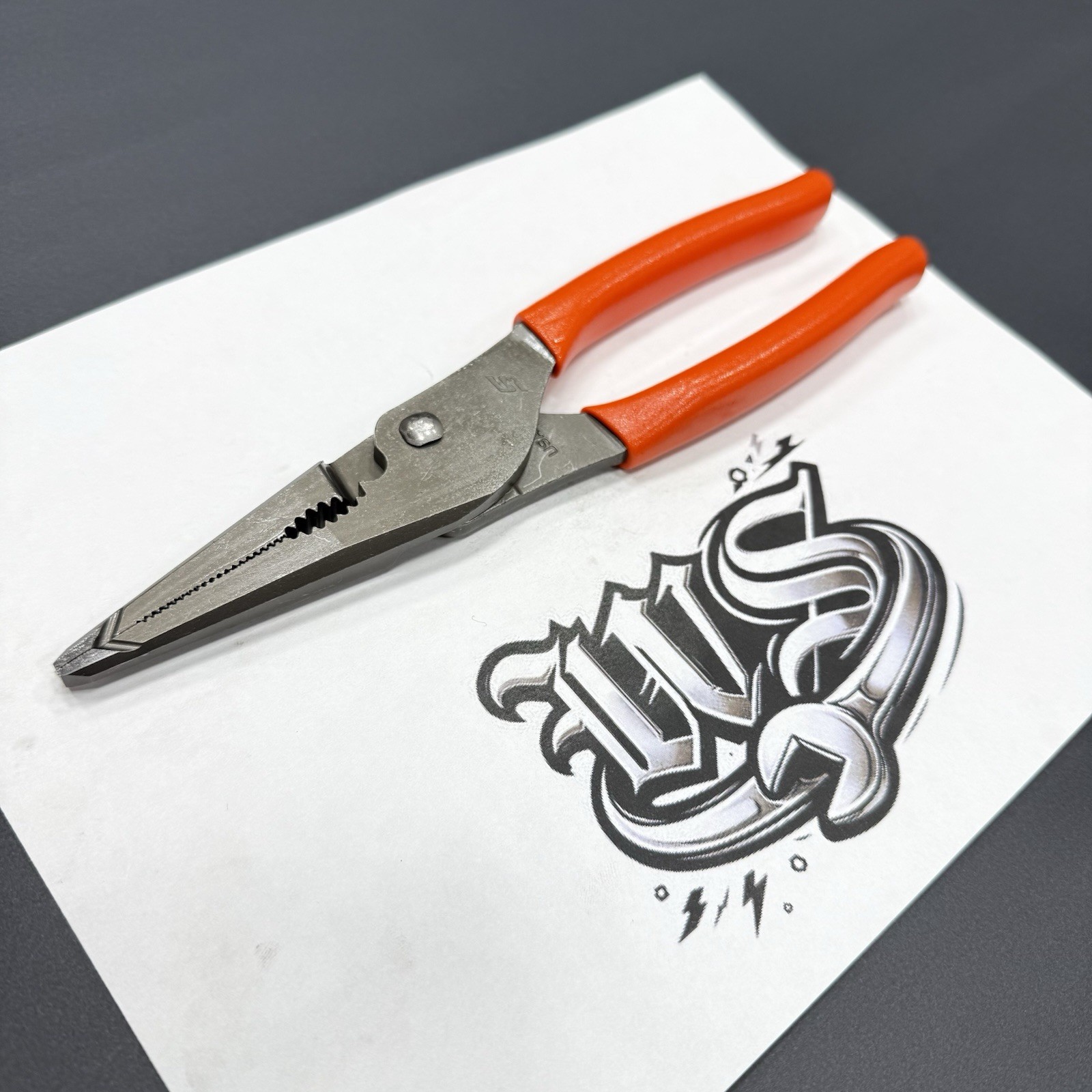 Snap-on Tools USA NEW ORANGE 9″ Talon Grip Long Nose Slip Joint Pliers LN47ACF