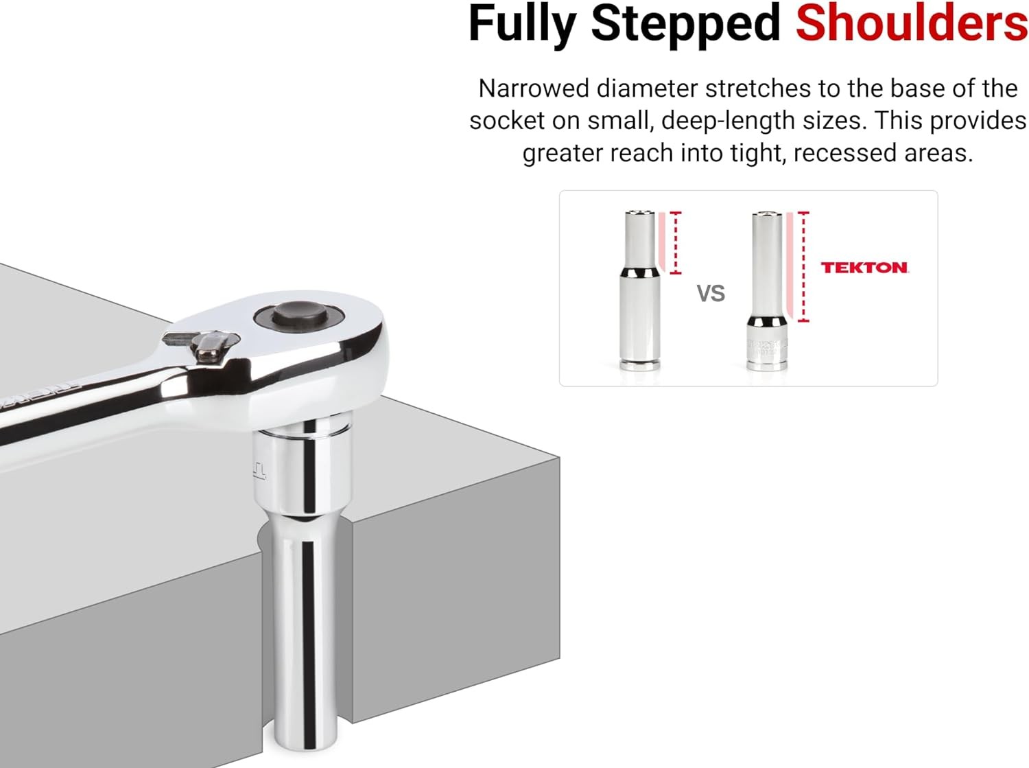 TEKTON 3/8 Inch Drive x 1 Deep 6-Point Socket | SHD13025 1 in., 6-point