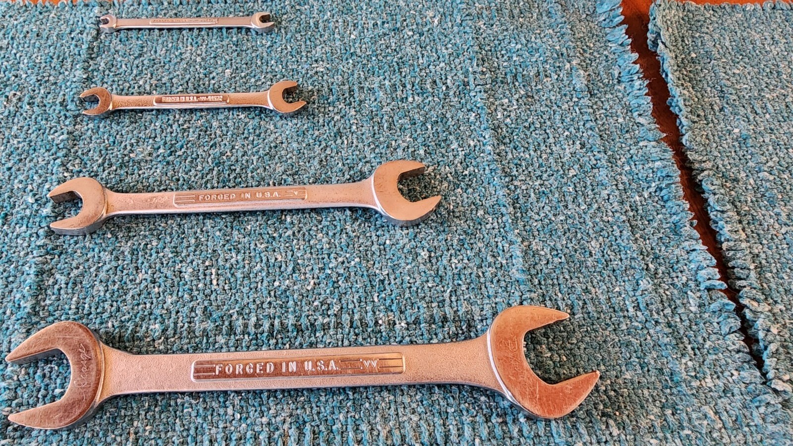 4 Craftsmen Open End Wrenches: 15/16″x1″, 5/8″x3/4″, 3/8″x7/16″, 1/4″x5/16″ USA