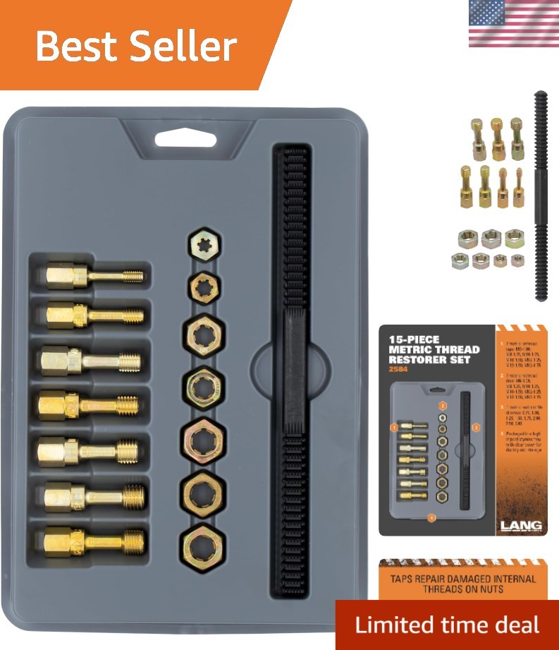 15-Piece Metric Thread Restorer Set – Rejuvenate Damaged Threads Effortlessly