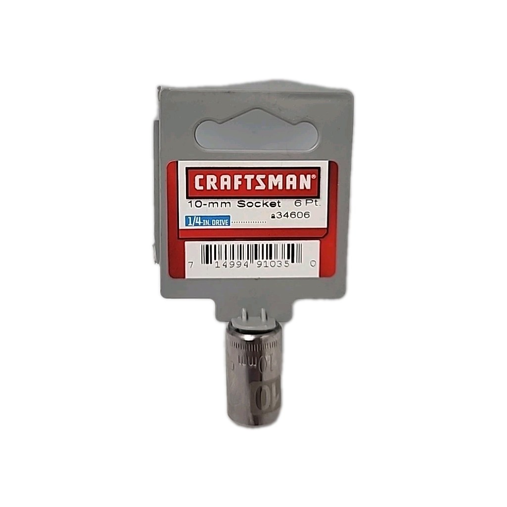 Craftsman 10mm Socket 6 Point 1/4″ Drive Z-AL 34606 NEW G2D + Hanger – USA