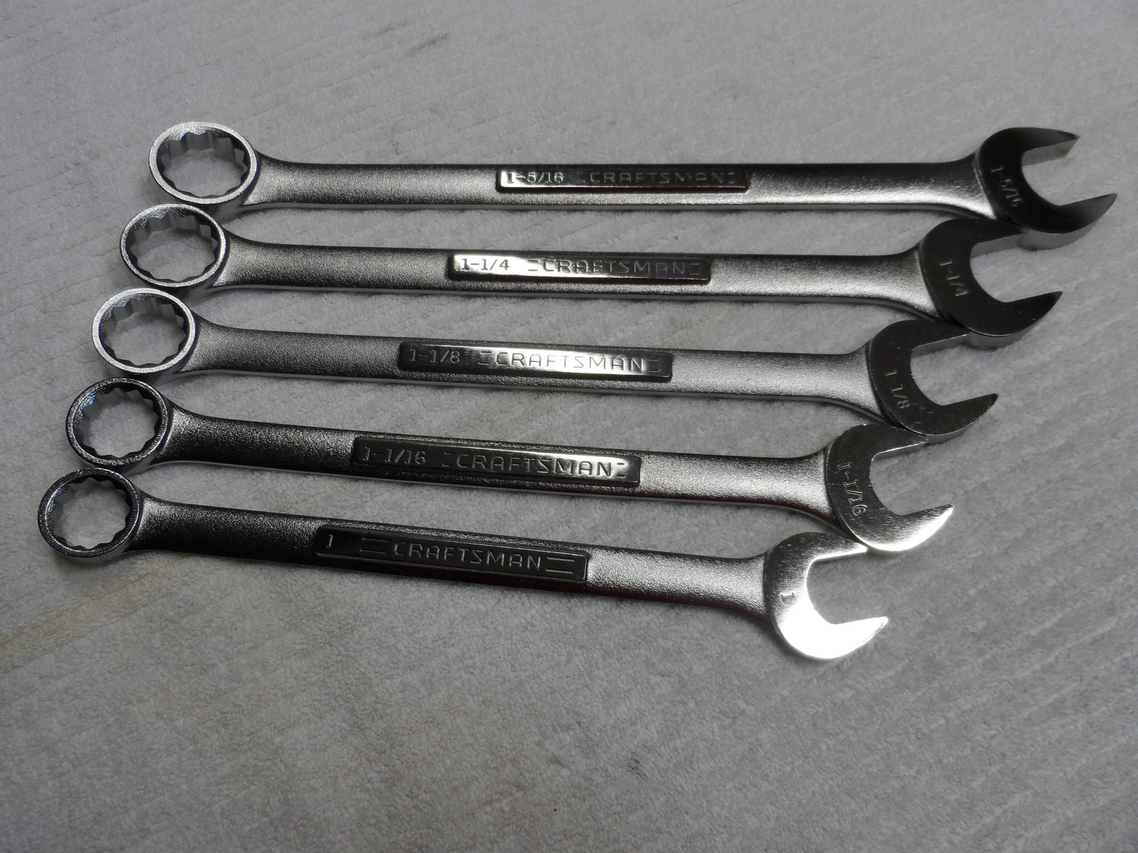 Craftsman SAE Combination Wrench Set, USA NOS, 12 pt, 1″ to 1-5/16″ – 5 pcs