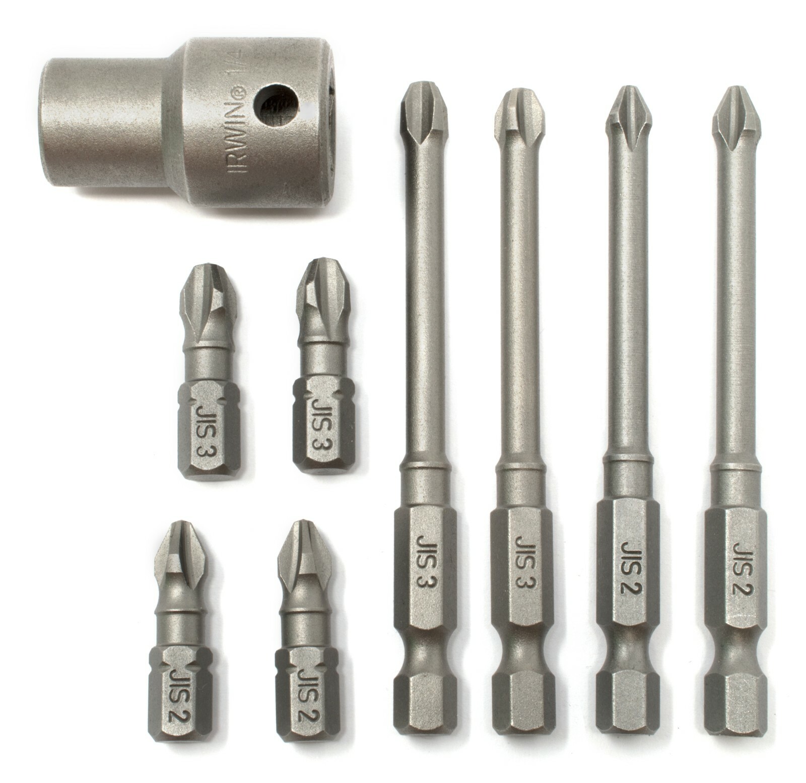 True JIS Metric Screwdriver Screw Driver Bits #2 #3 & 1/4″ Socket 0059-004/007