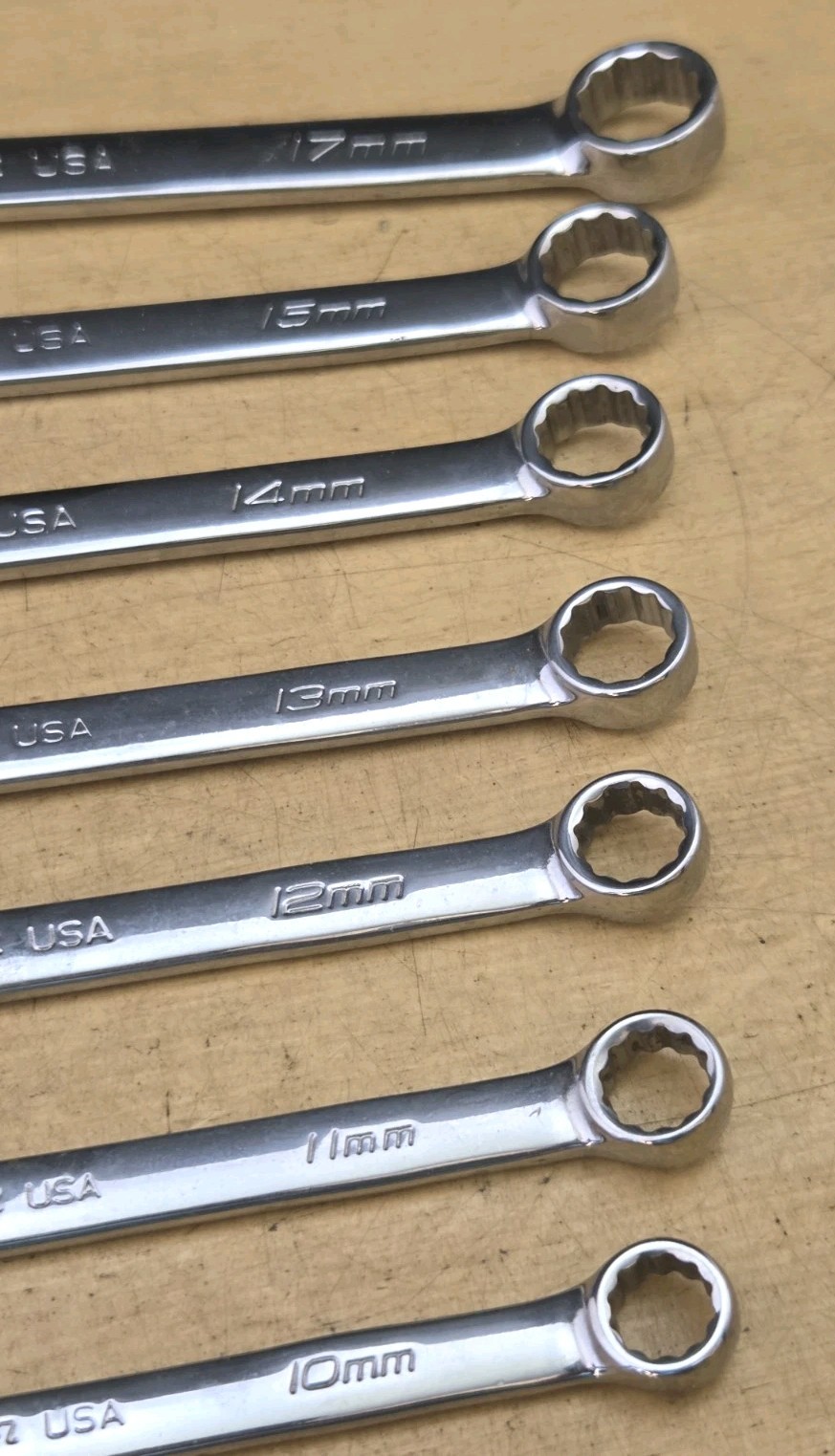 New Snap On SOEXM707 – 7 Pc 12 Pt Flank Drive Plus Combination Wrench Set