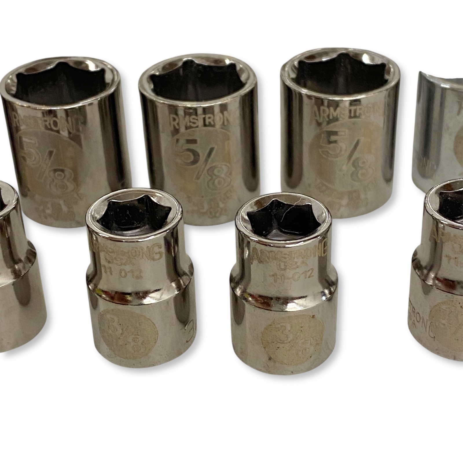 Armstrong USA Socket Set, 6-Point & 12-Point Mixed, 18 Pcs, Deep & Standard