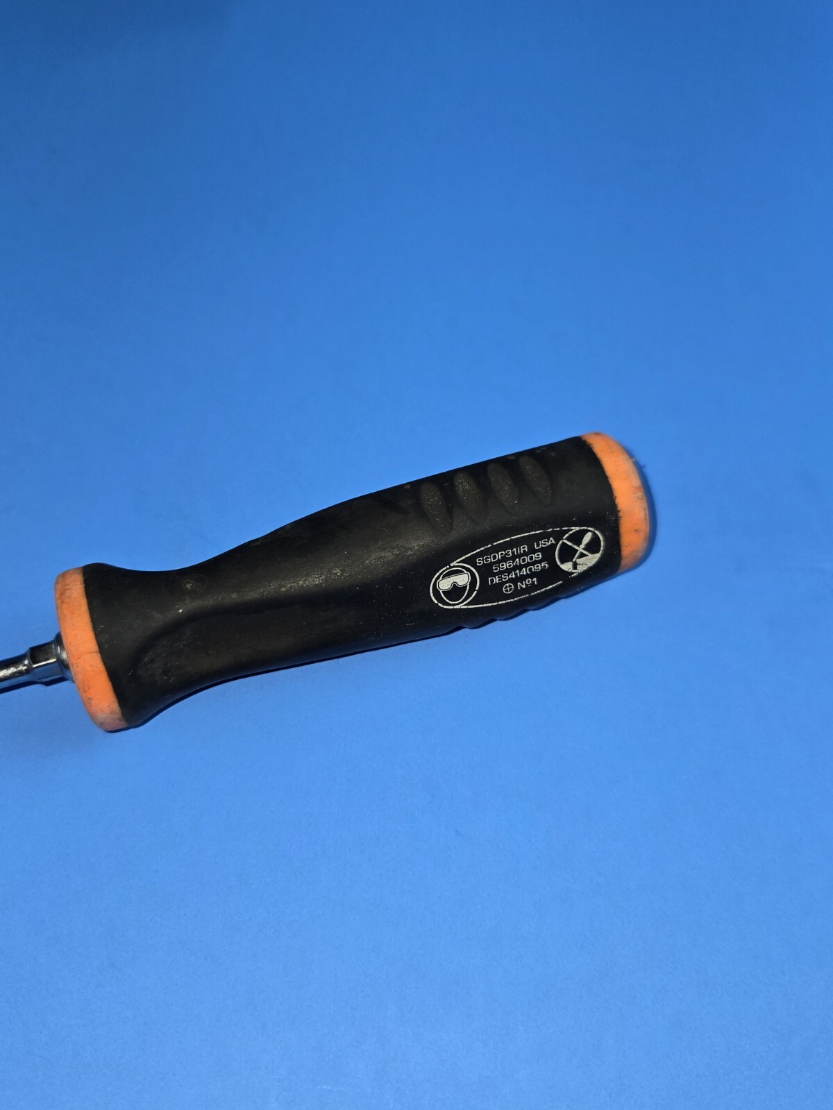 Snap On Tools PHILLIPS #1 Soft Grip Standard Screwdriver ORANGE 7″