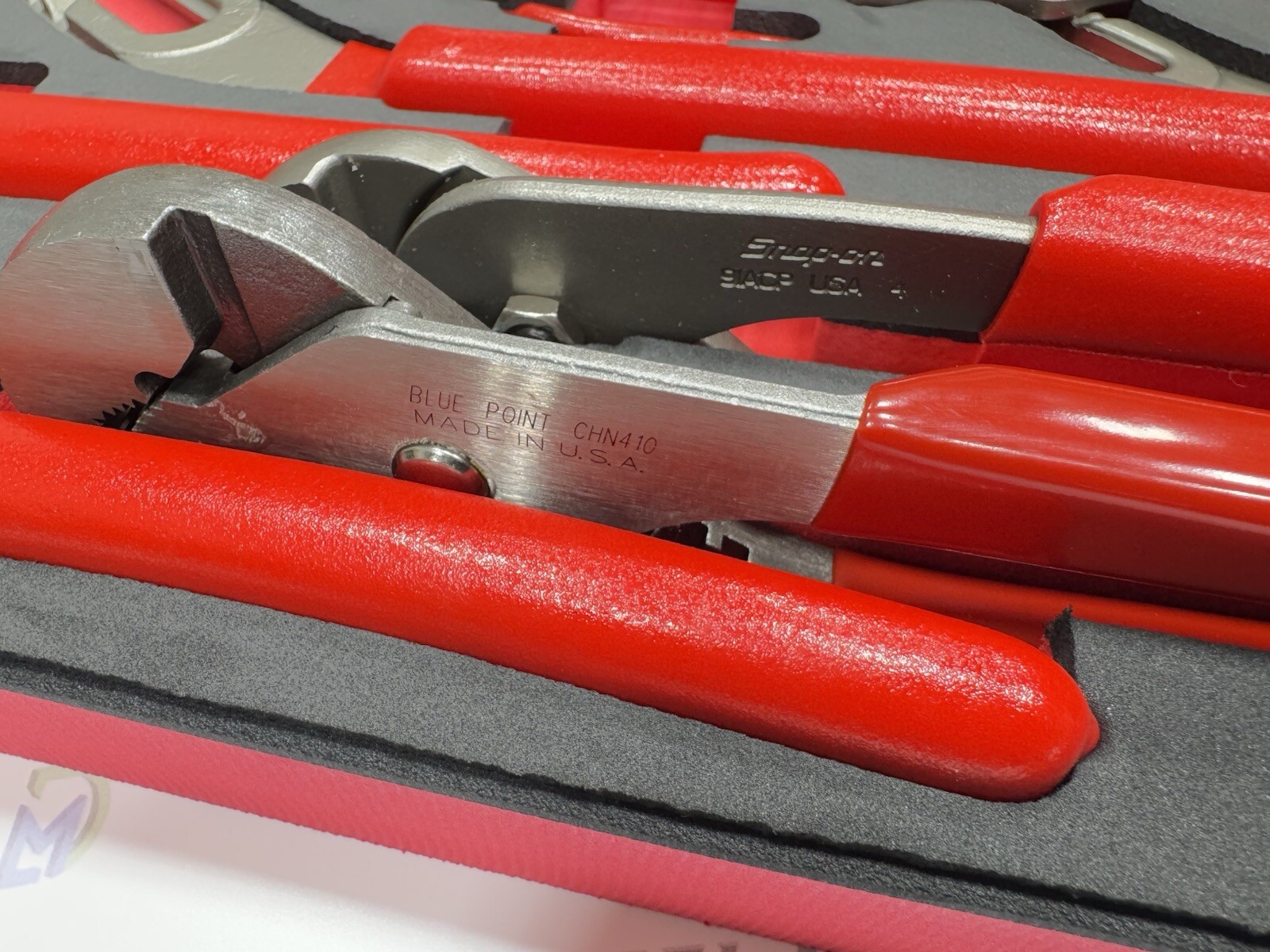 Snap-on Tools USA NEW RED 6-Piece Adjustable Joint Pliers Foam Set PLAJ600FR