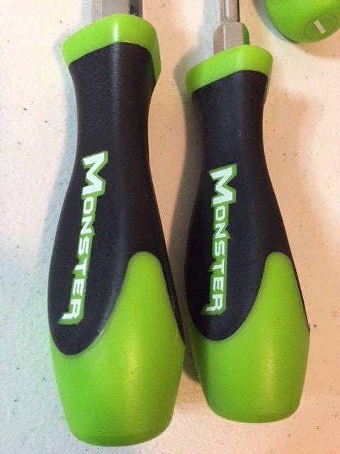 Monster Tools 3 PC Screwdriver Set Slotted 3/8″, Phillips PH3, Slotted Stubby