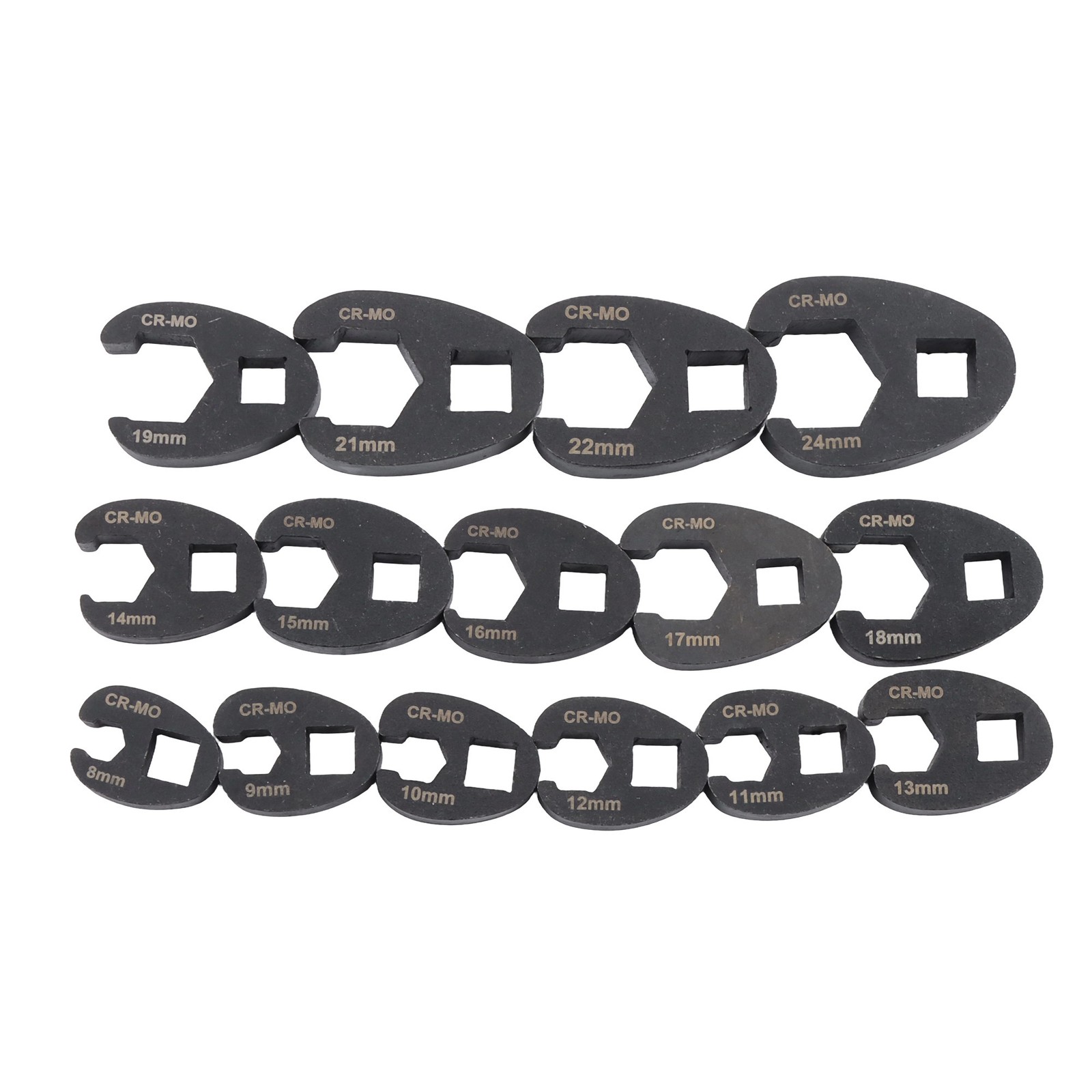 LABLT 15 Pieces Crowfoot Wrench Set Metric 8 – 24 MM 3/8″ & 1/2″ Drive Flare Nut