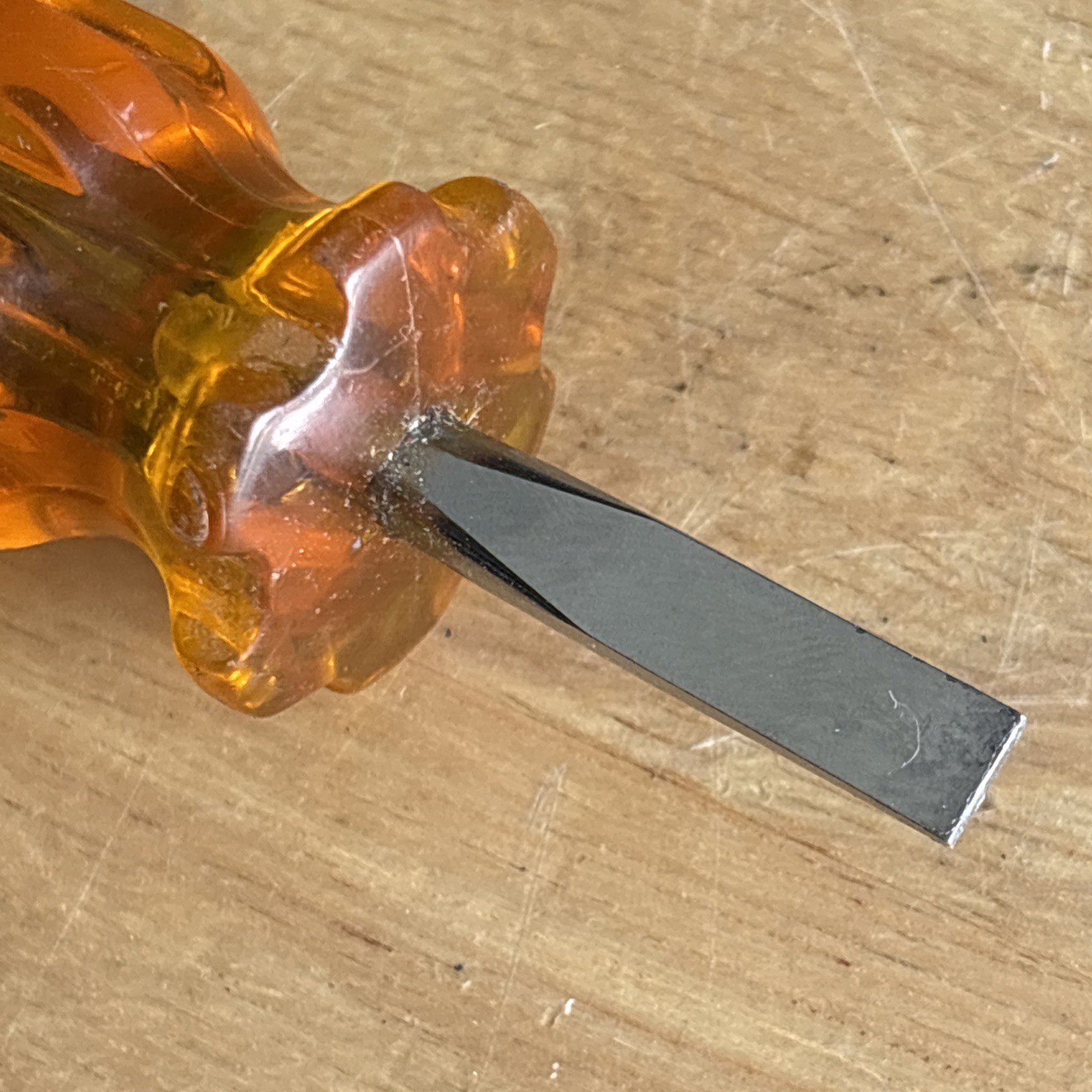 Jensen Tools 1/4″ Flat Slotted Stubby Short Screwdrvier Orange 36B141 USA