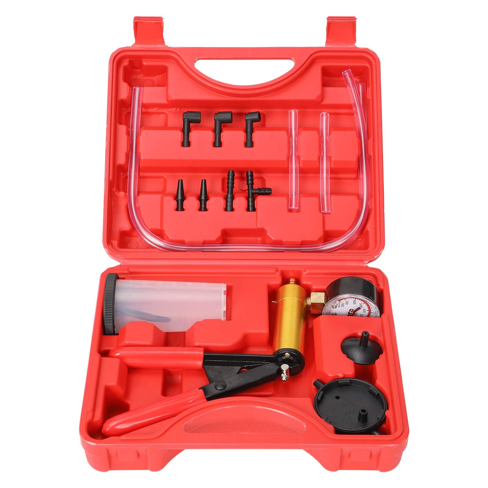 Hand Held Vacuum Pressure Pump Tester Set Brake Fluid Bleeder Bleeding Kit +Box